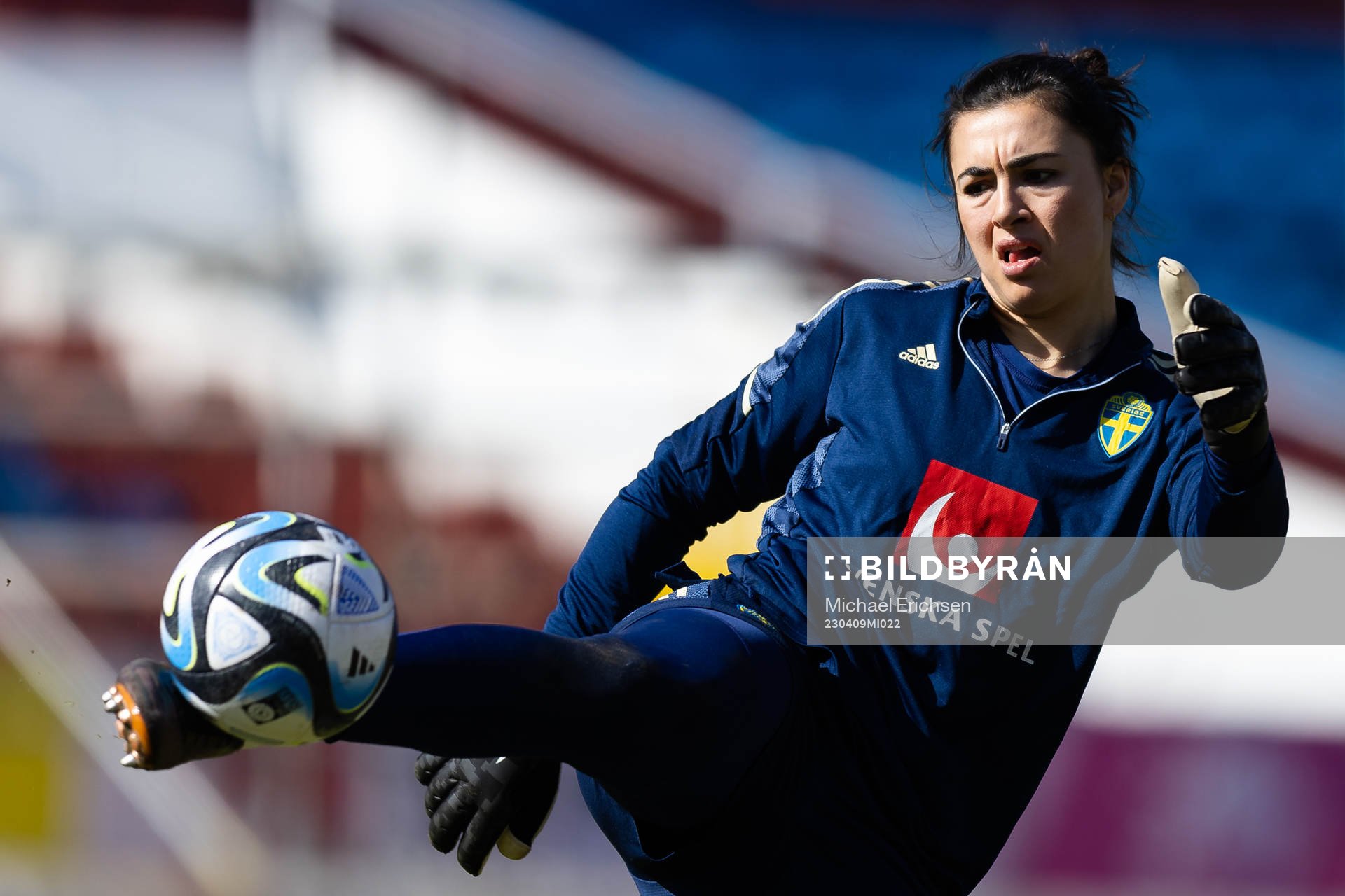Goalkeeper Zecira Musovic of Sweden