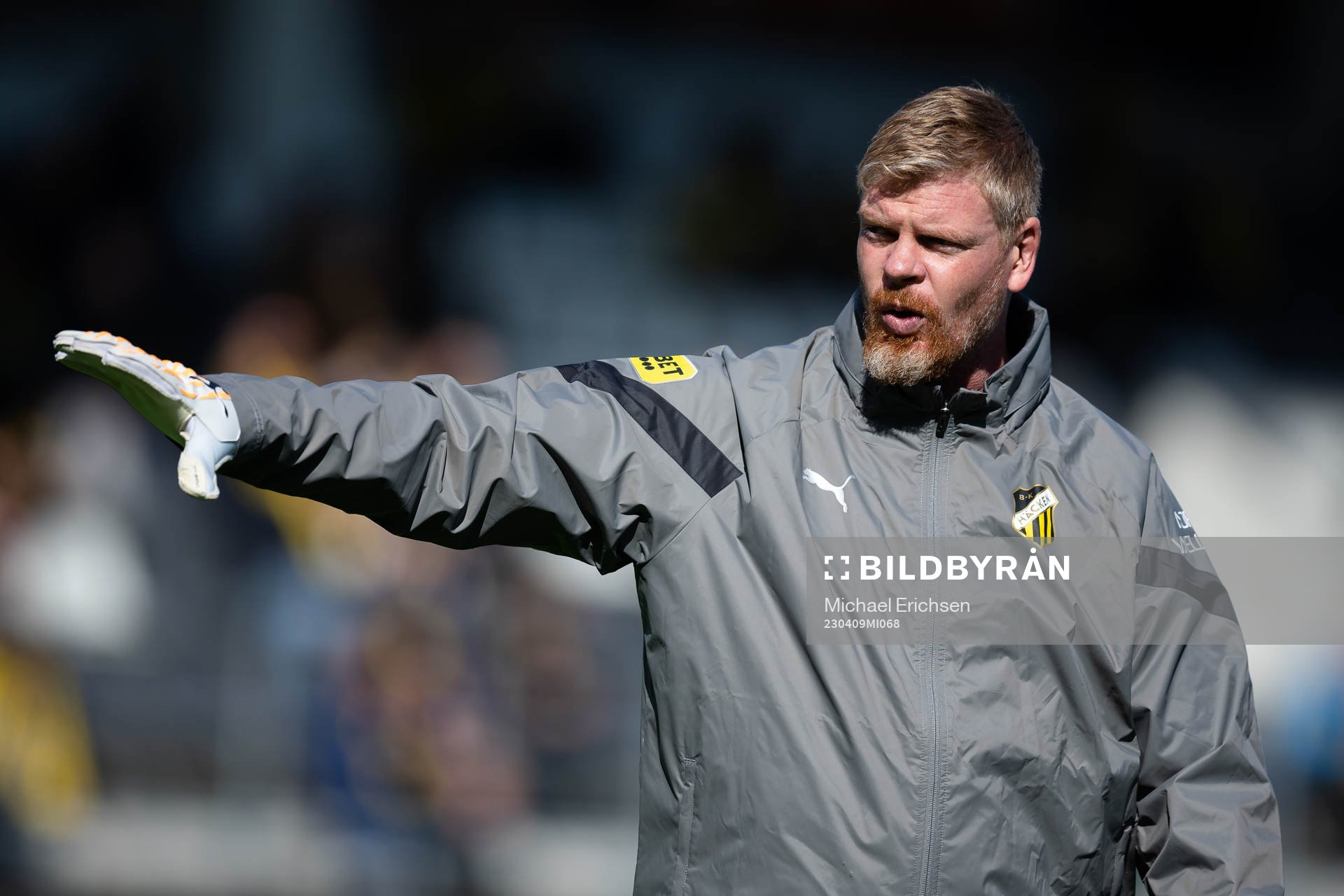 Häckens målvaktstränare Christoffer Källqvist  innan