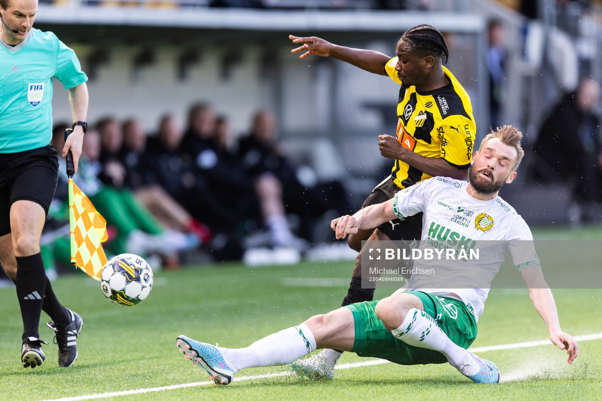 Häckens Ibrahim Sadiq och Hammarbys Mads Fenger Nielsen