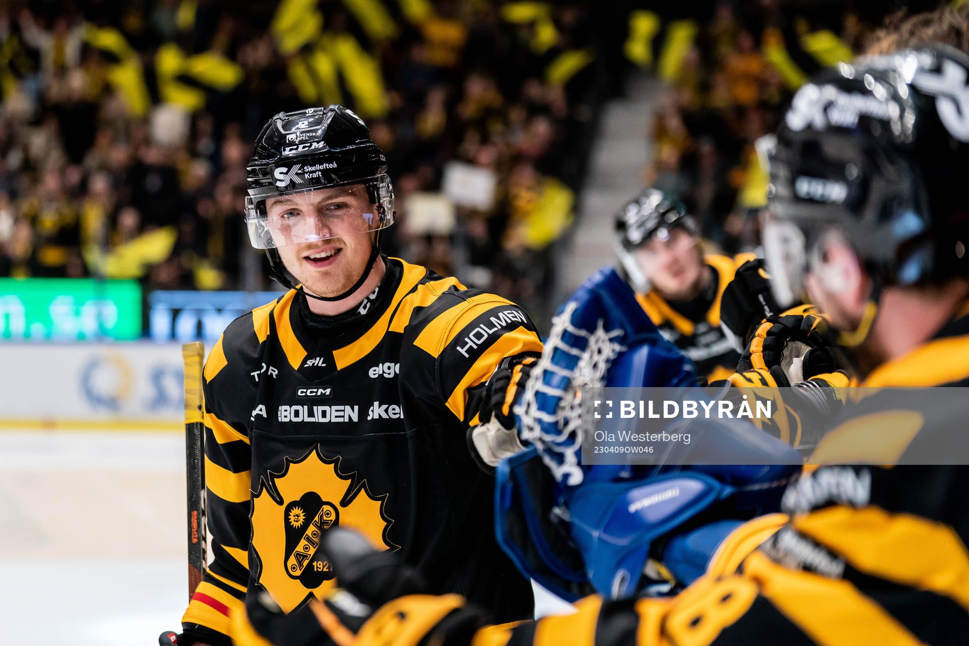 Skellefteås Linus Högberg jublar