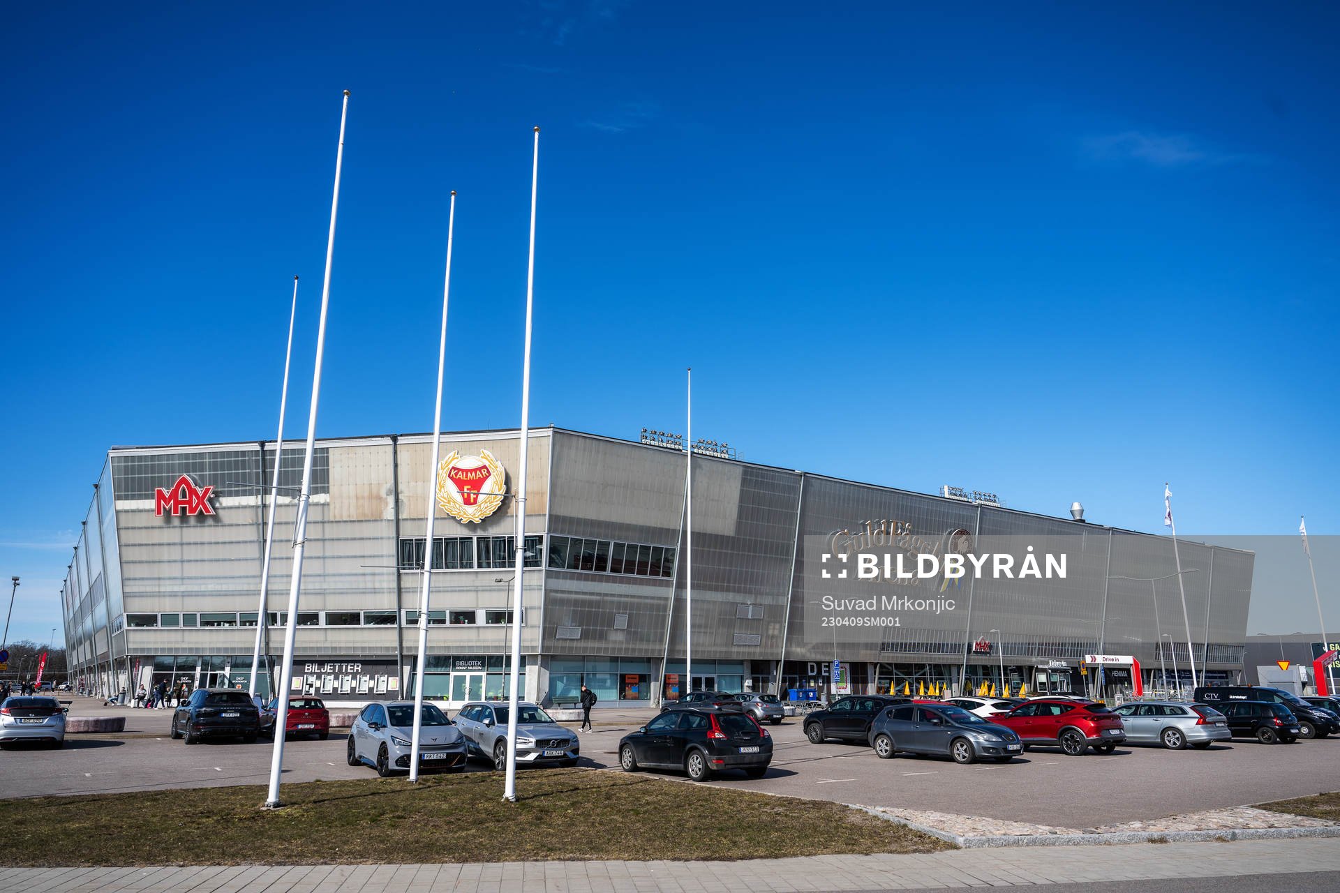 Guldfågeln Arena inför fotbollsmatchen i Allsvenskan mellan Kalmar och IFK Göteborg den 9 april 2023 i Kalmar. 