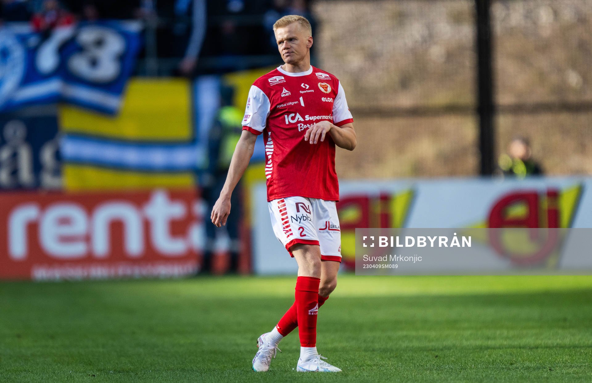 Kalmars Axel Lindahl under fotbollsmatchen i Allsvenskan mellan Kalmar och IFK Göteborg den 9 april 2023 i Kalmar. 