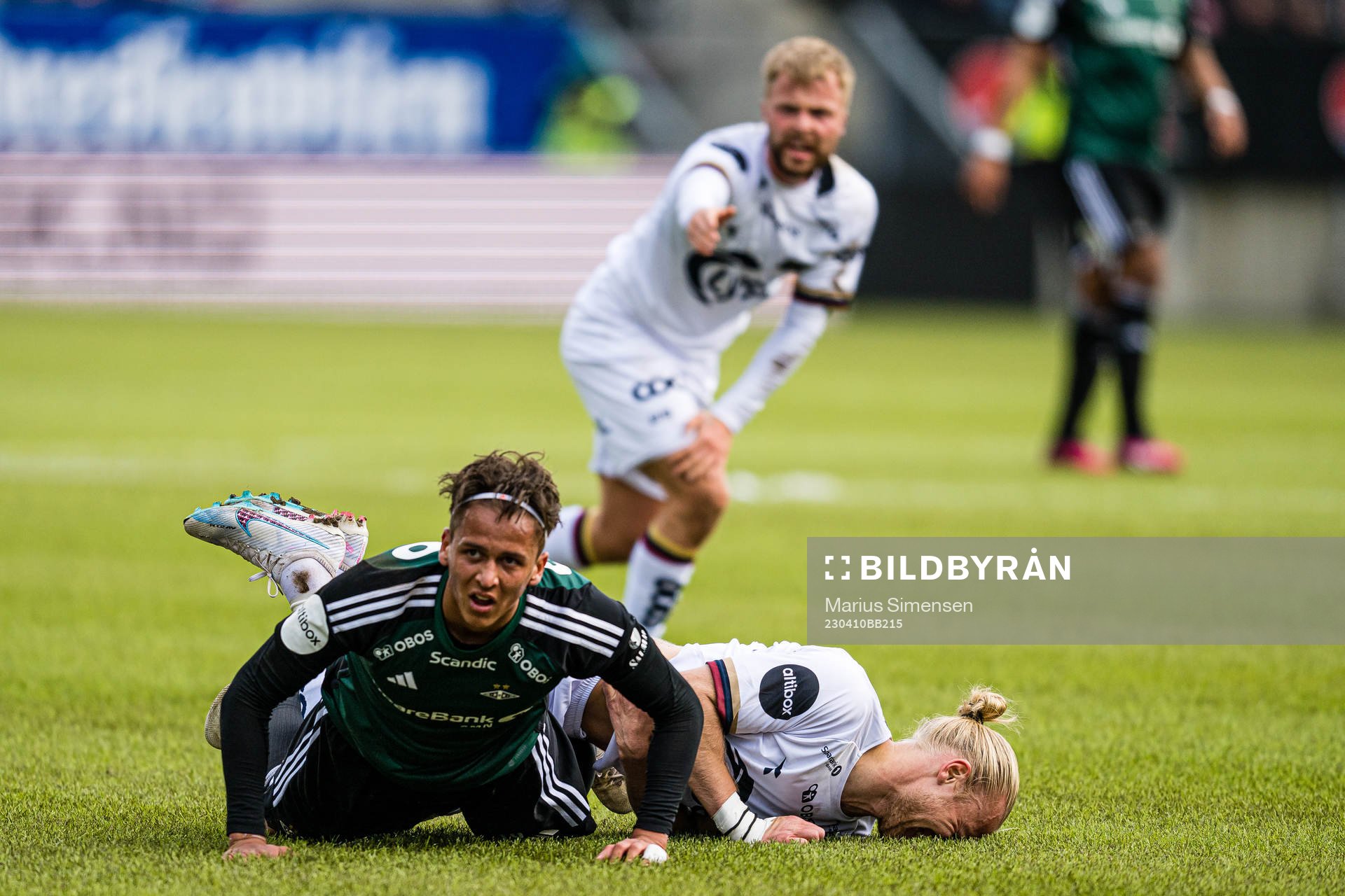 Adrian Pereira of Rosenborg and Lars-Jørgen Salvesen of