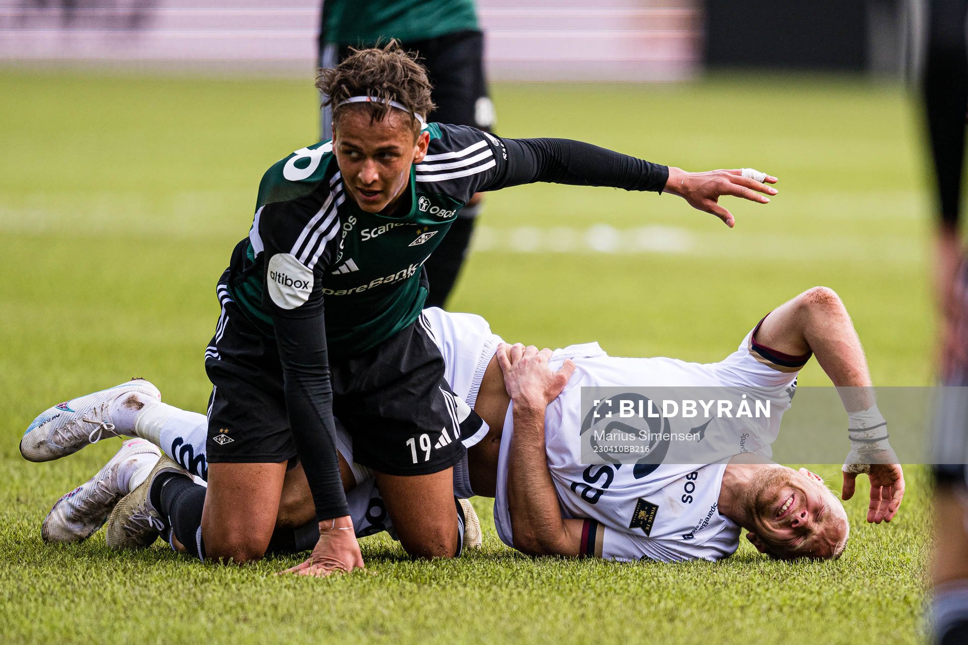 Adrian Pereira of Rosenborg and Lars-Jørgen Salvesen of