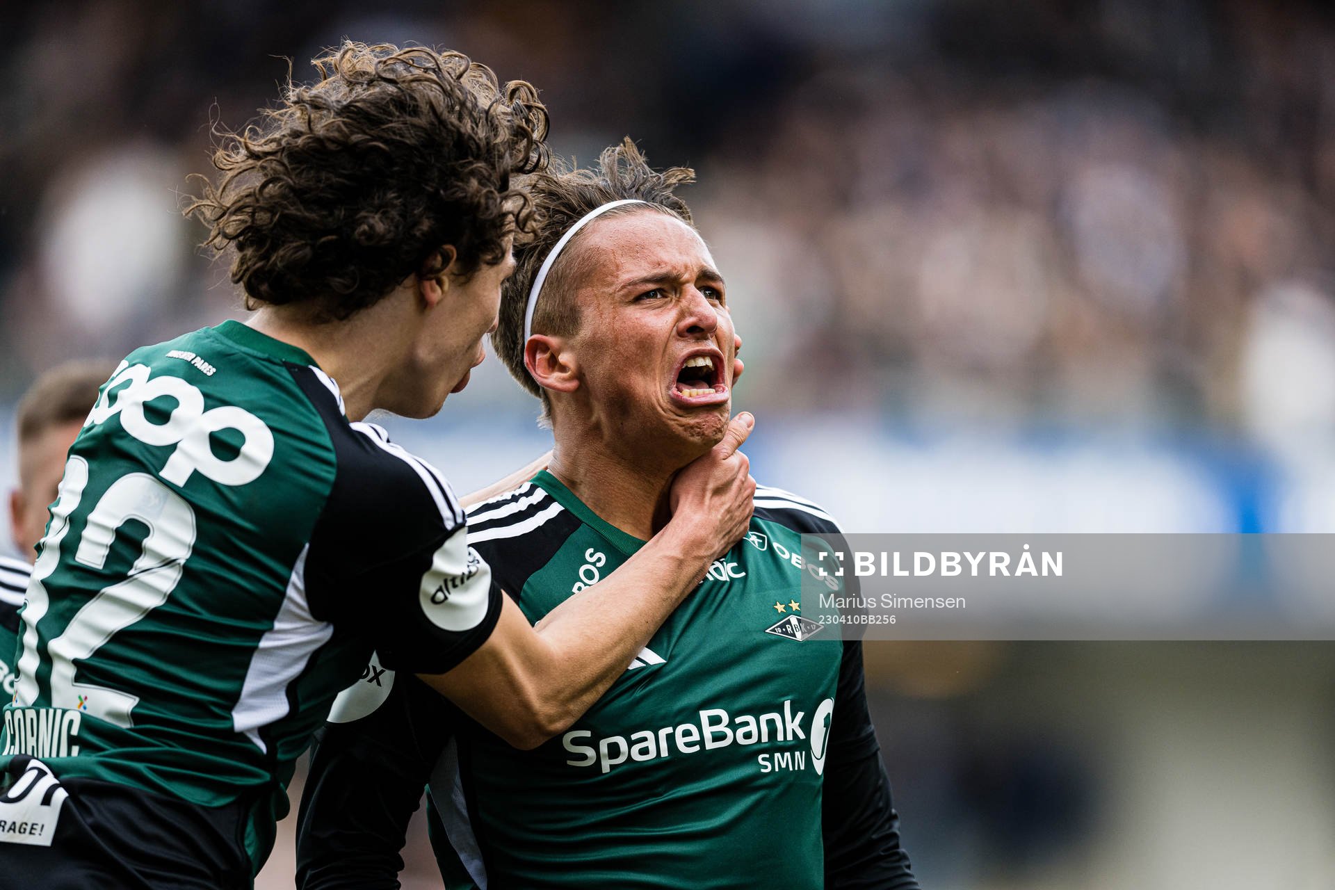 Adrian Pereira of Rosenborg celebrates