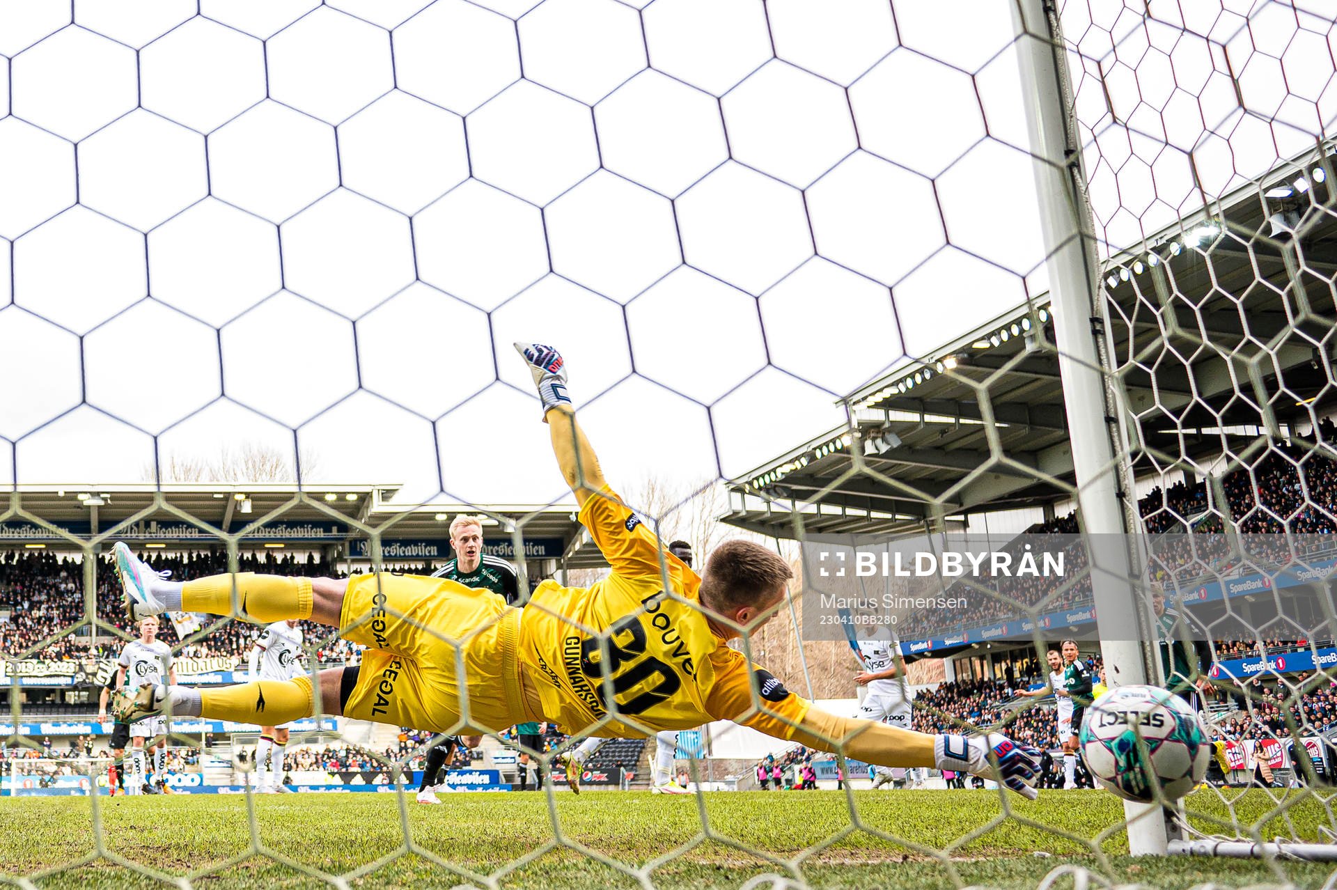 Adrian Pereira of Rosenborg scores the 1-0 goal