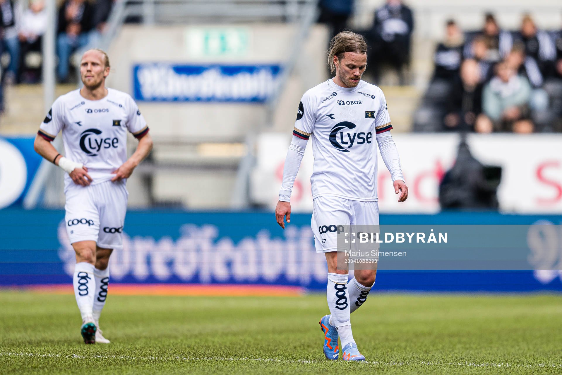Lars-Jørgen Salvesen and Birkir Bjarnason of Viking looks