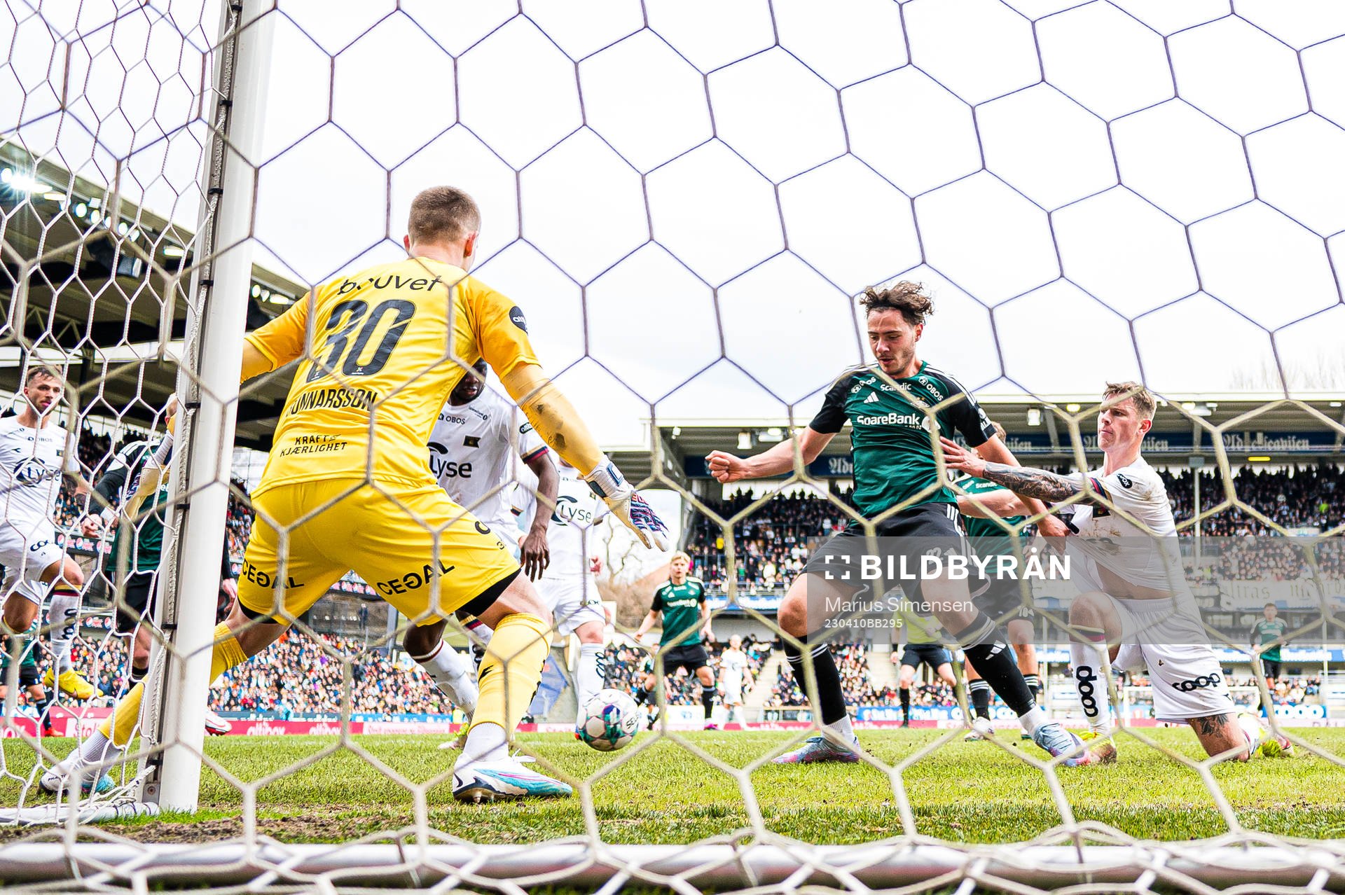 Agon Sadiku of Rosenborg missing a chance to score
