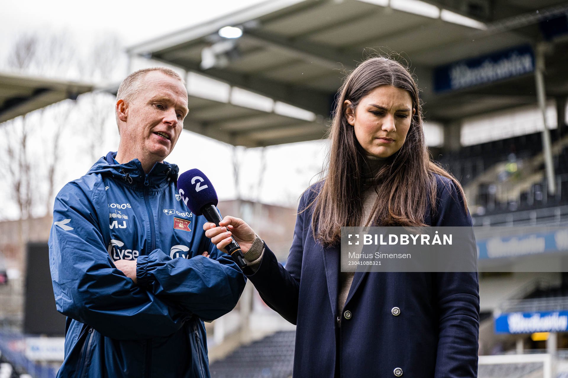 Morten Jensen, head coach of Viking, and  Ingrid Halstensen