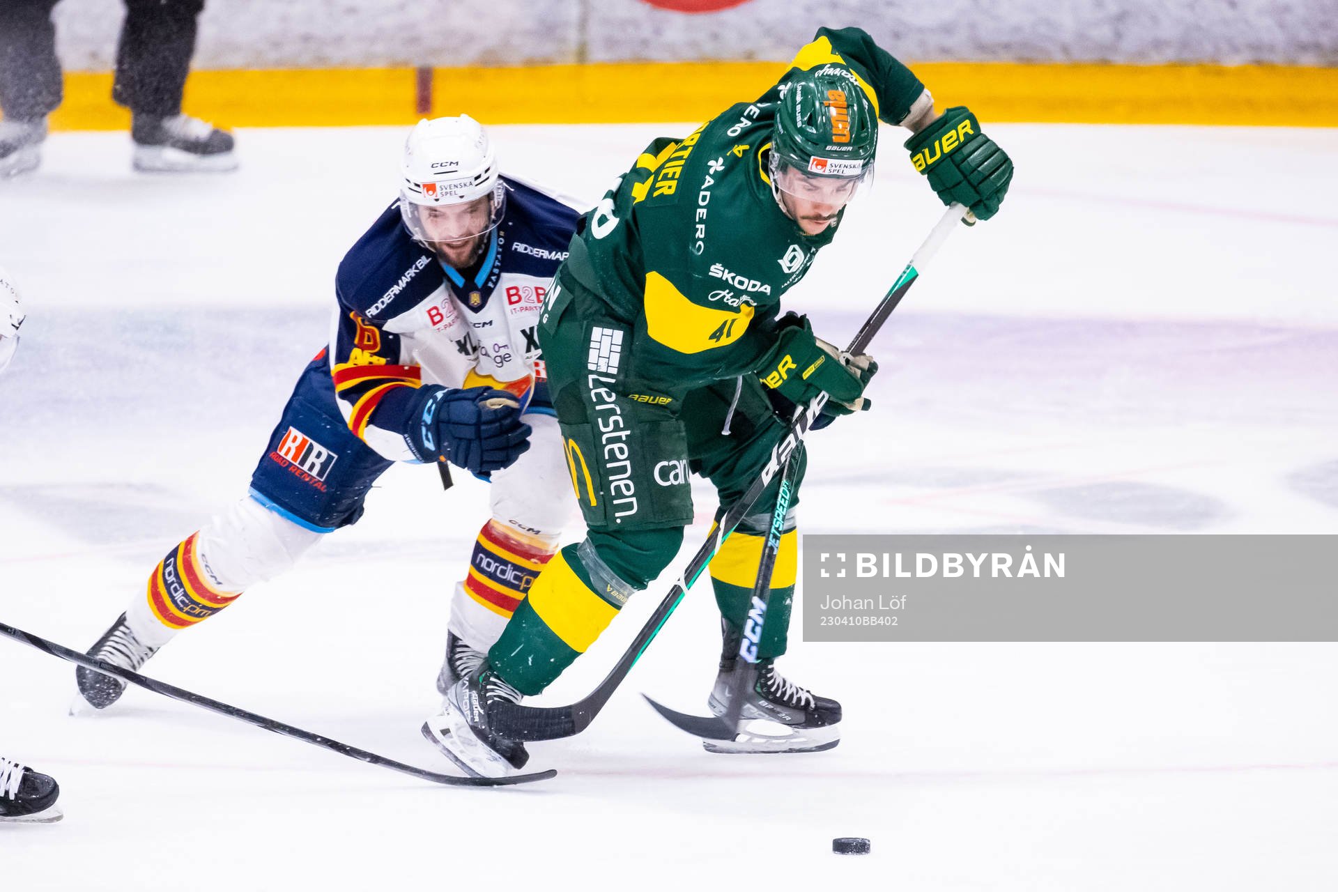 Björklövens Maxime Fortier och Djurgårdens Stefan Elliott