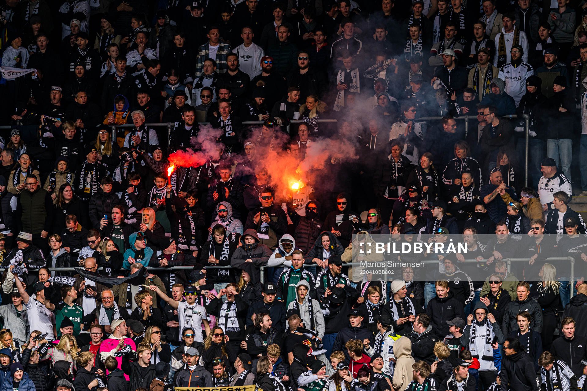 Spectators in the stands