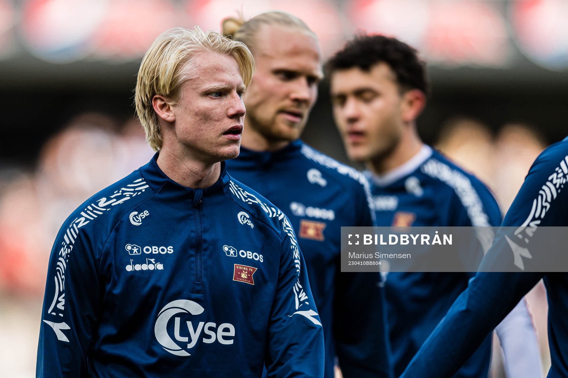 Harald Nilsen Tangen of Viking warms up