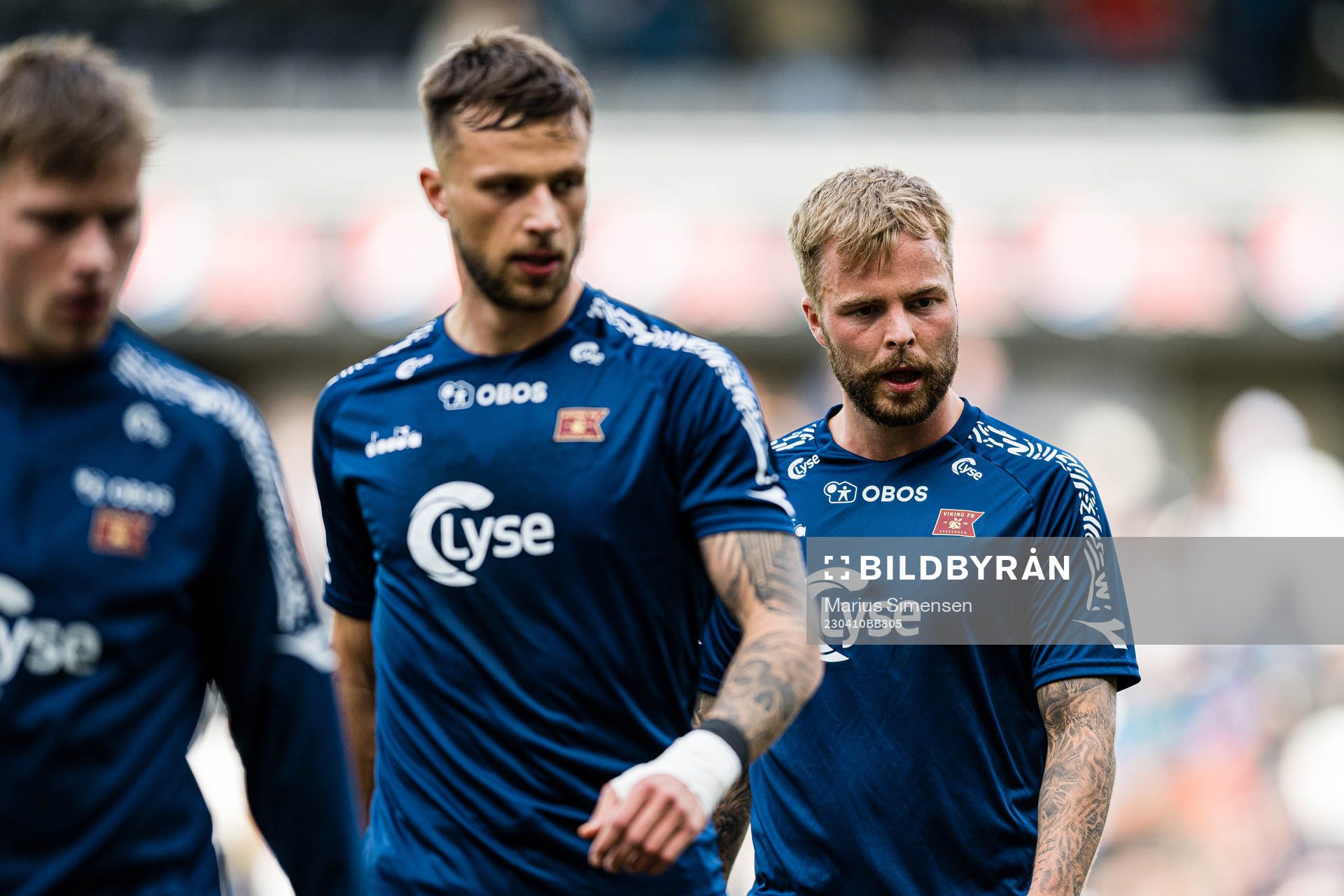 Sander Svendsen of Viking warms up