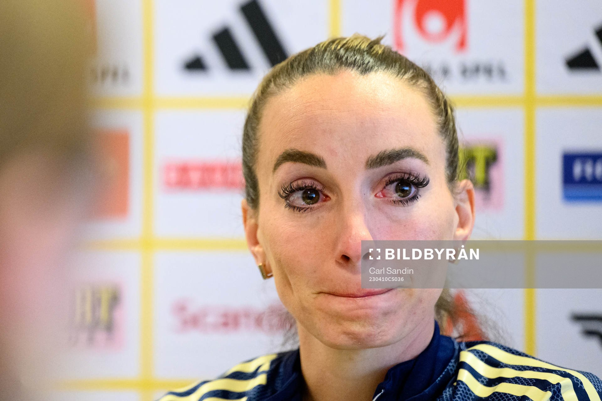 Kosovare Asllani is being interviewed