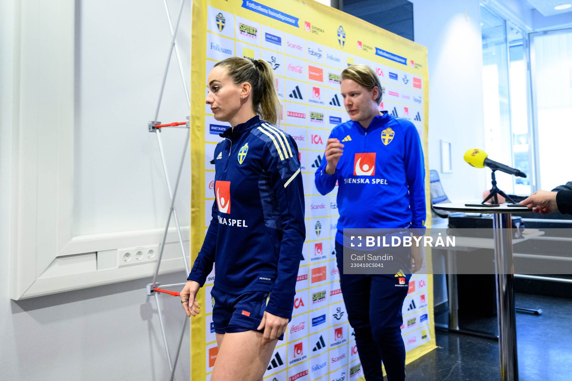 Kosovare Asllani is being interviewed
