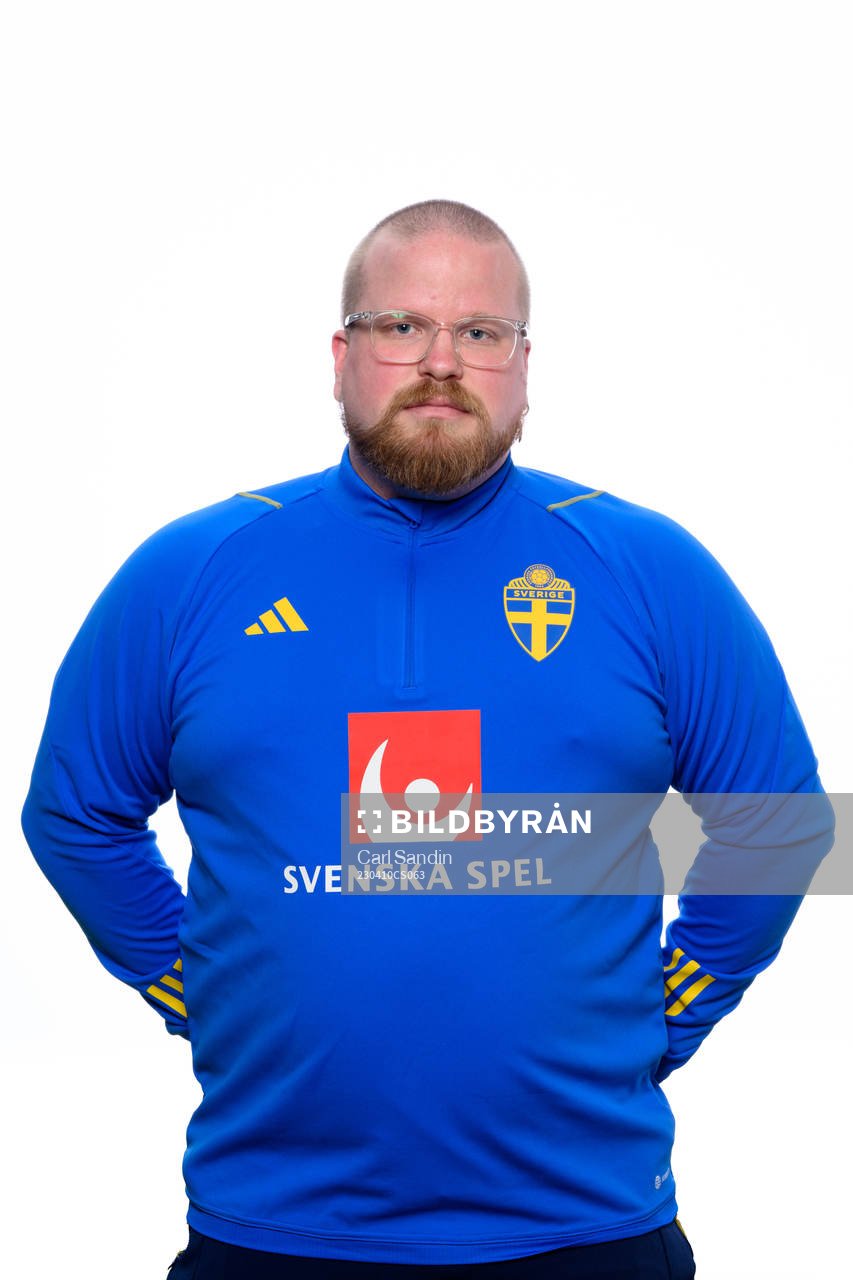 Anders Eriksson, analyst of the Swedish women's national football team poses for a portrait on April 10, 2023 in Gothenburg. 