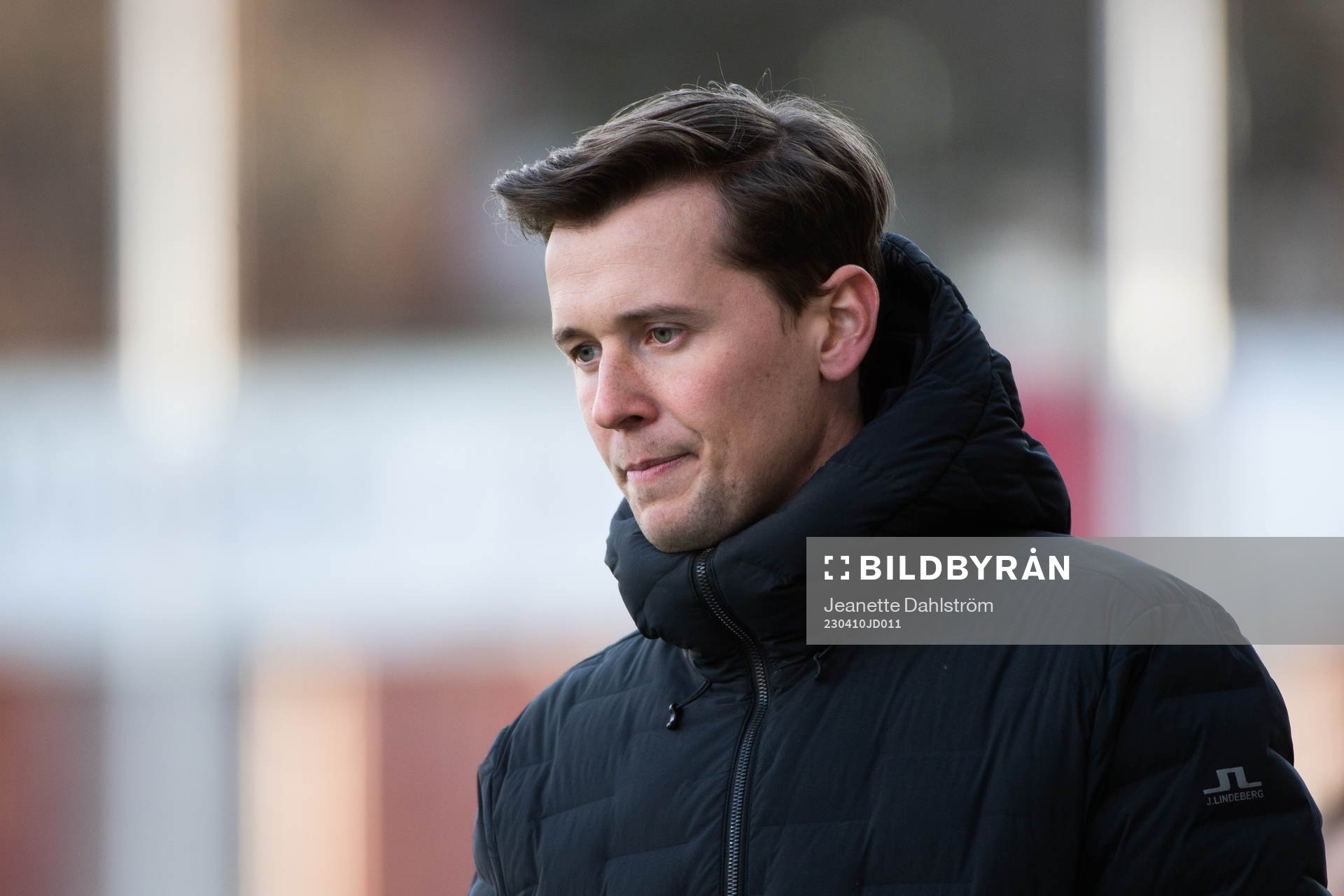 GIF Sundsvalls tränare Douglas Jakobsenunder fotbollsmatchen i Superettan mellan AFC Eskilstuna och GIF Sundsvall den 10 april 2023 i Eskilstuna.