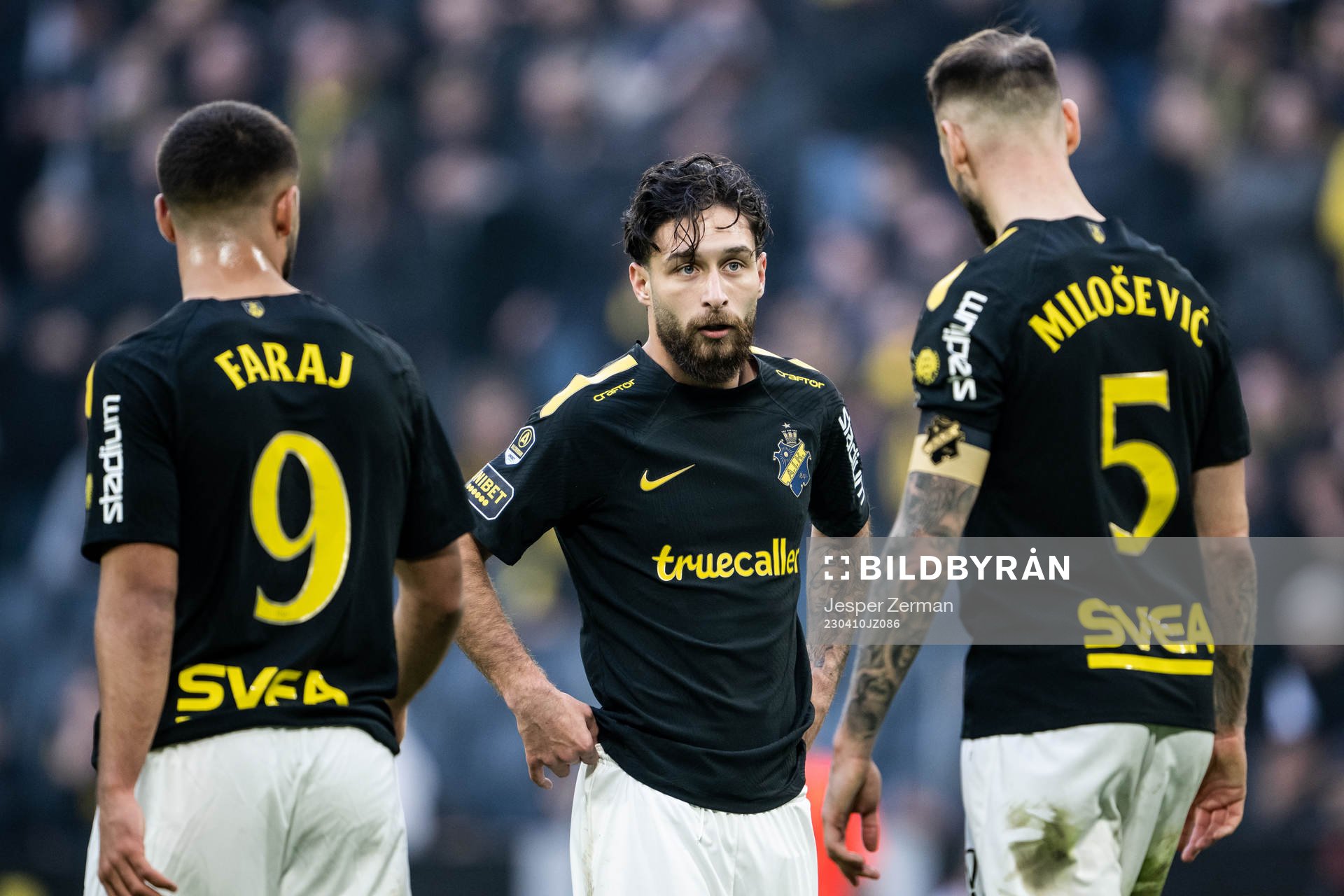 AIKs Omar Faraj, Elias Durmaz och Alexander Milosevic