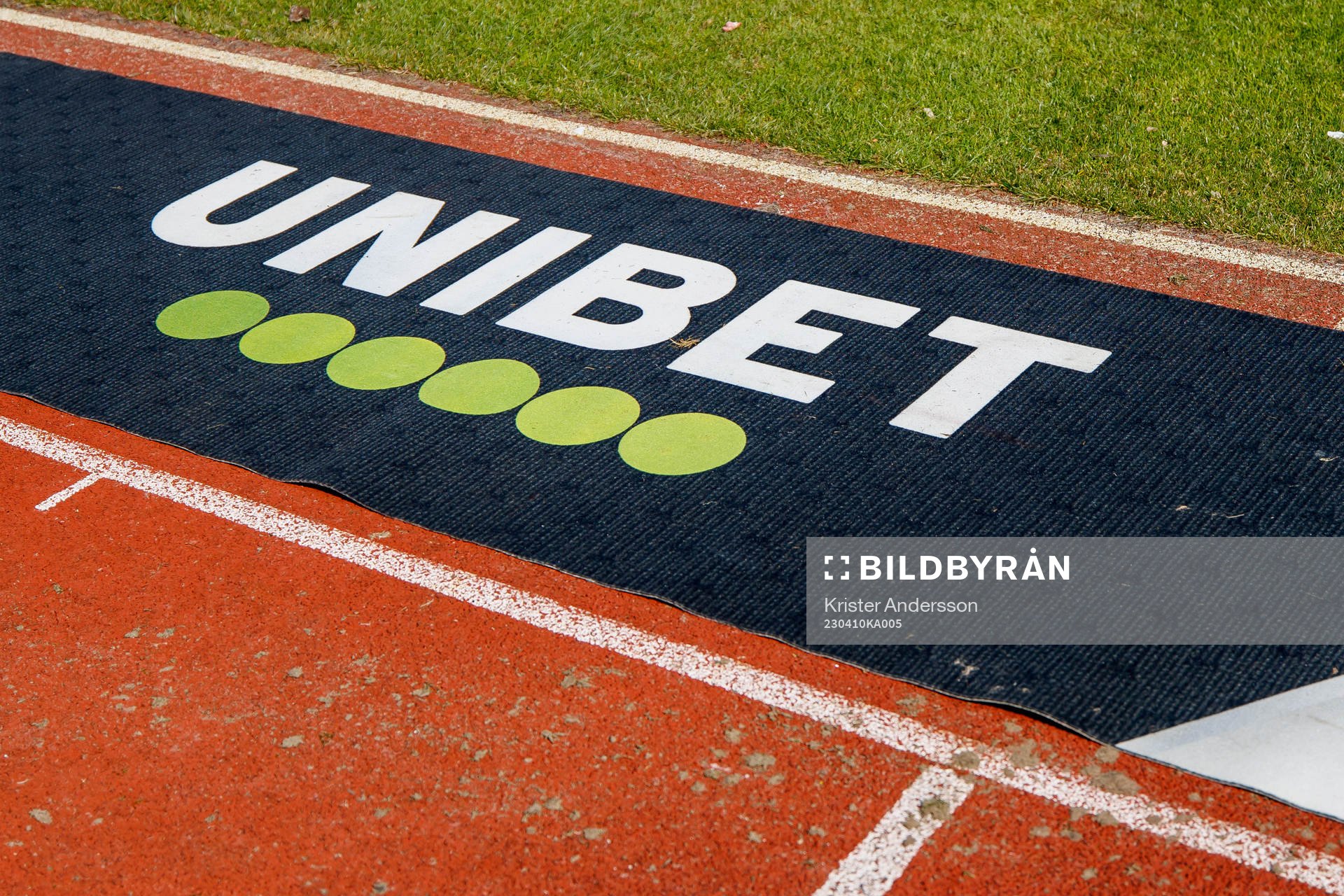 UNIBET logo före fotbollsmatchen i Allsvenskan mellan