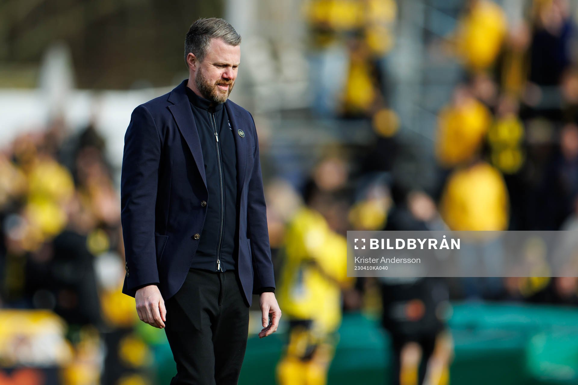 Elfsborgs manager Jimmy Thelin efter fotbollsmatchen i Allsvenskan mellan Varberg och Elfsborg den 10 april 2023 i Varberg. 