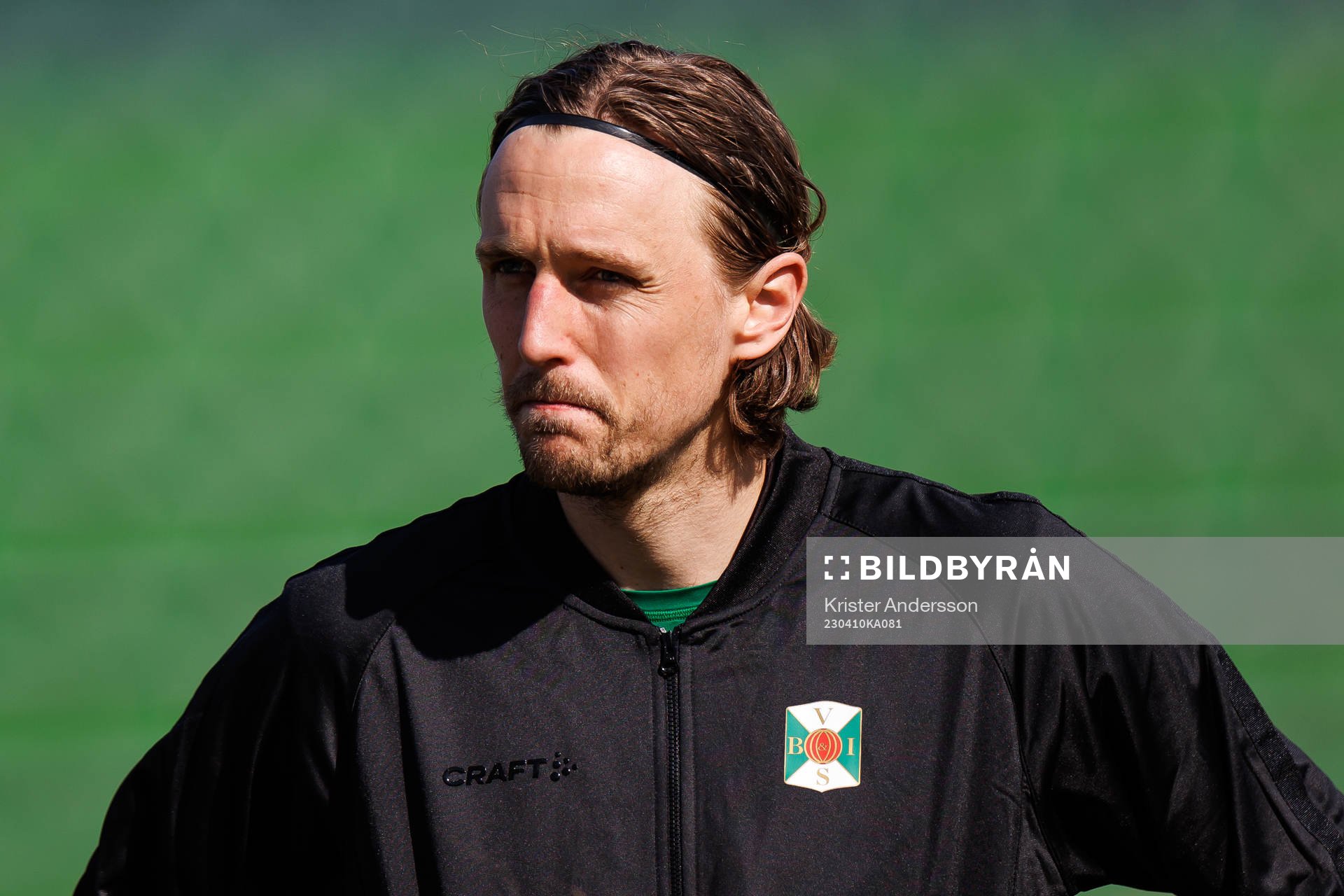 Varbergs Joakim Lindner före fotbollsmatchen i Allsvenskan