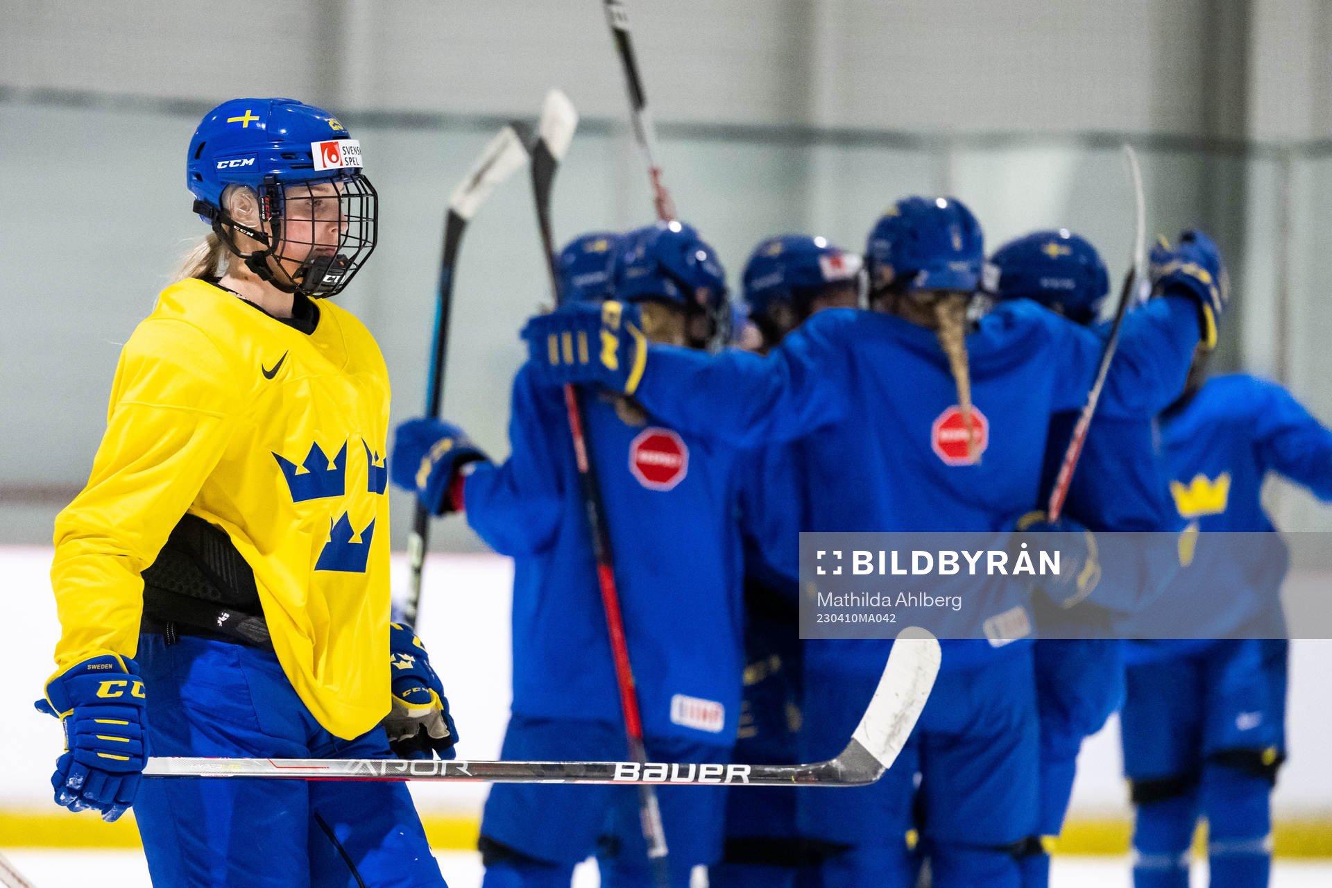 Olivia Carlsson of Sweden at a practice session the 2023