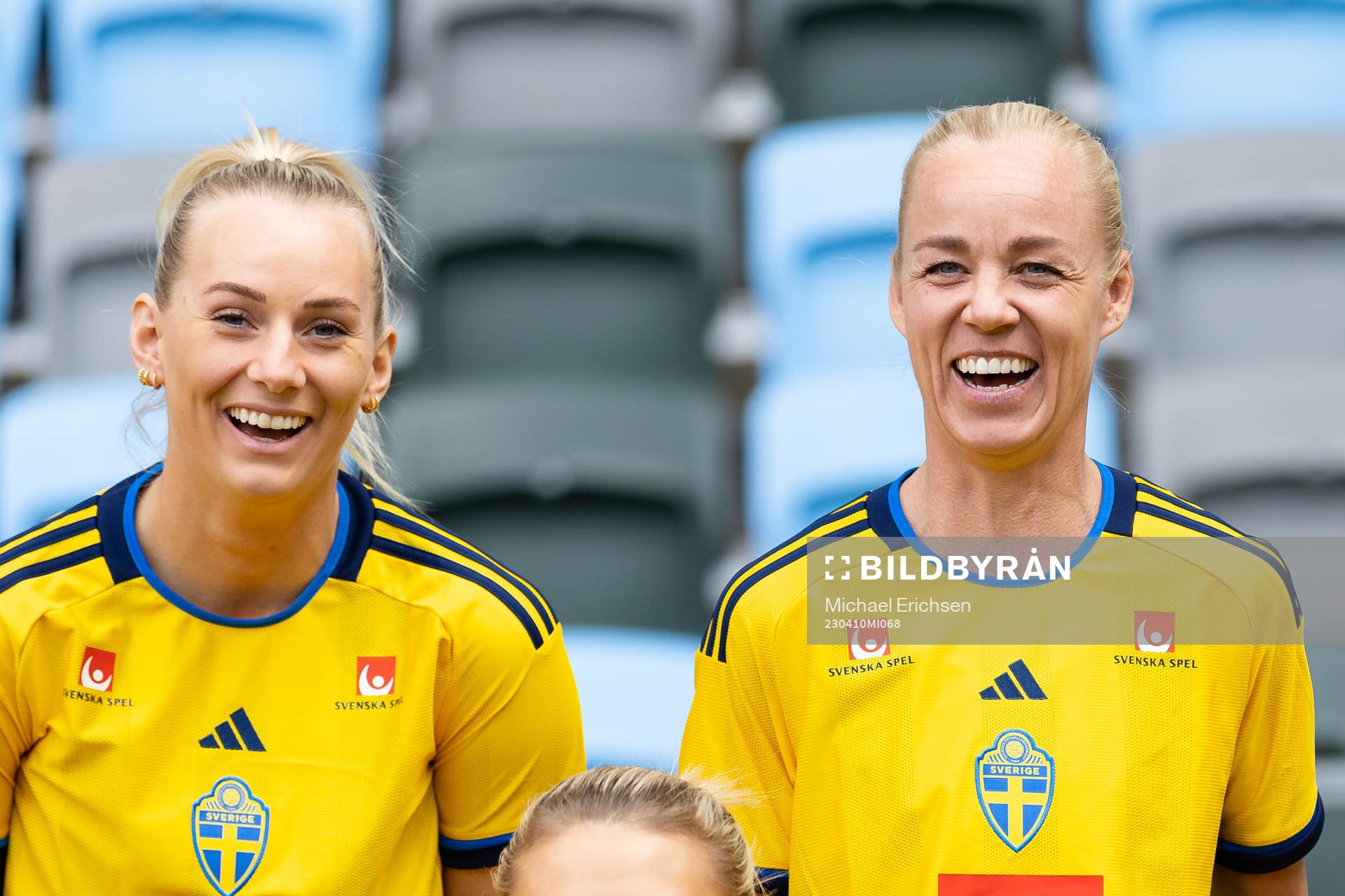 Stina Blackstenius and Caroline Seger of the Swedish