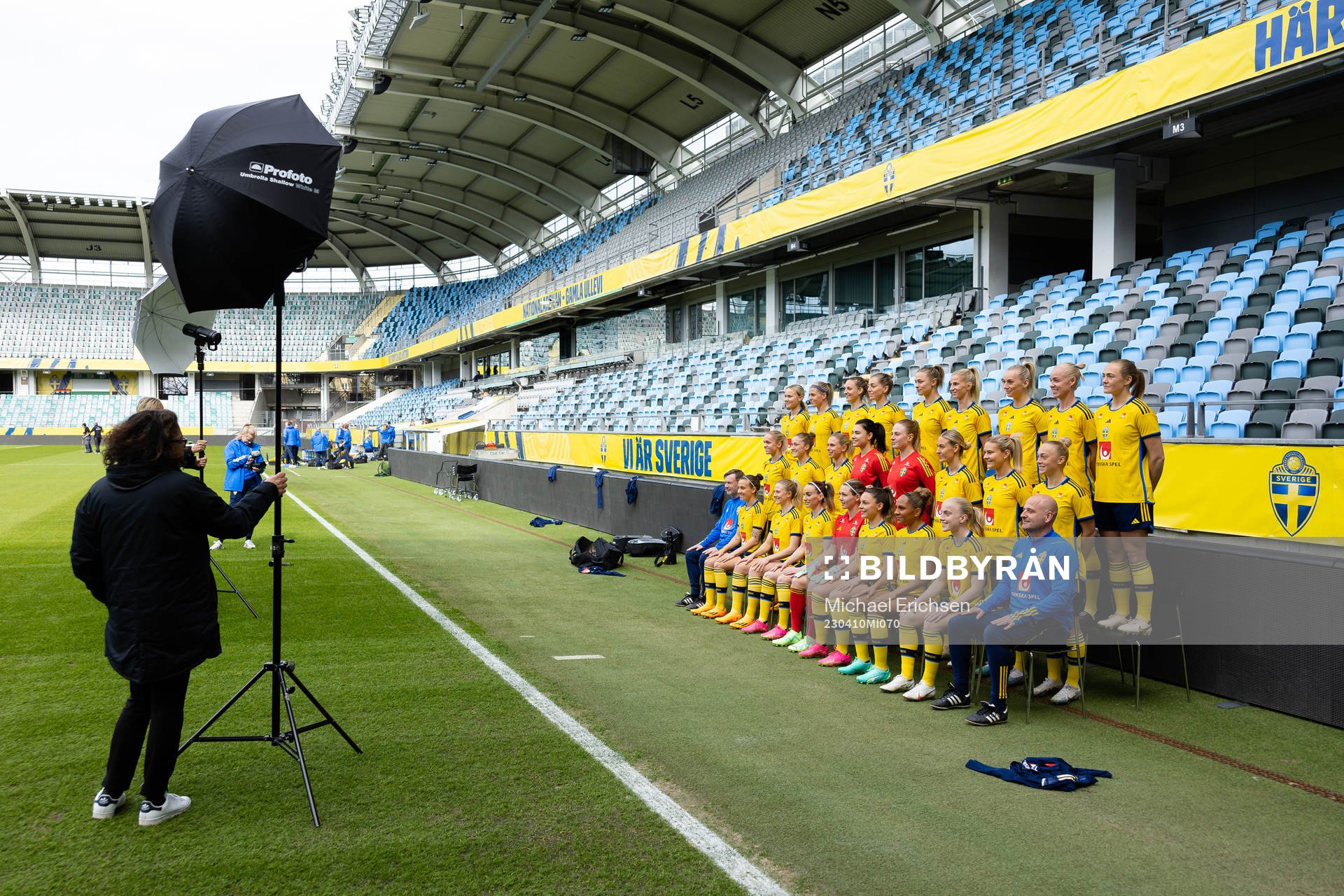 The Swedish women's national football team poses for a team