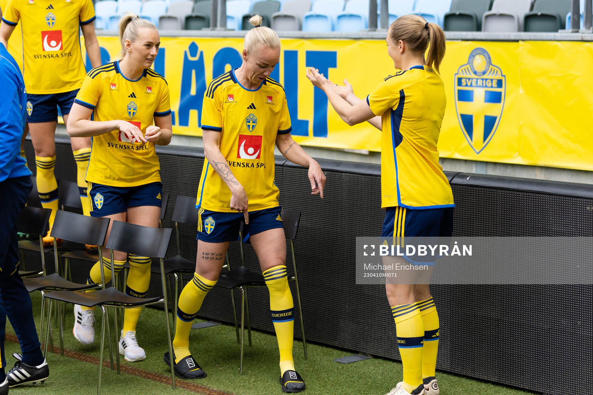 Stina Blackstenius, Caroline Seger and Magdalena Eriksson