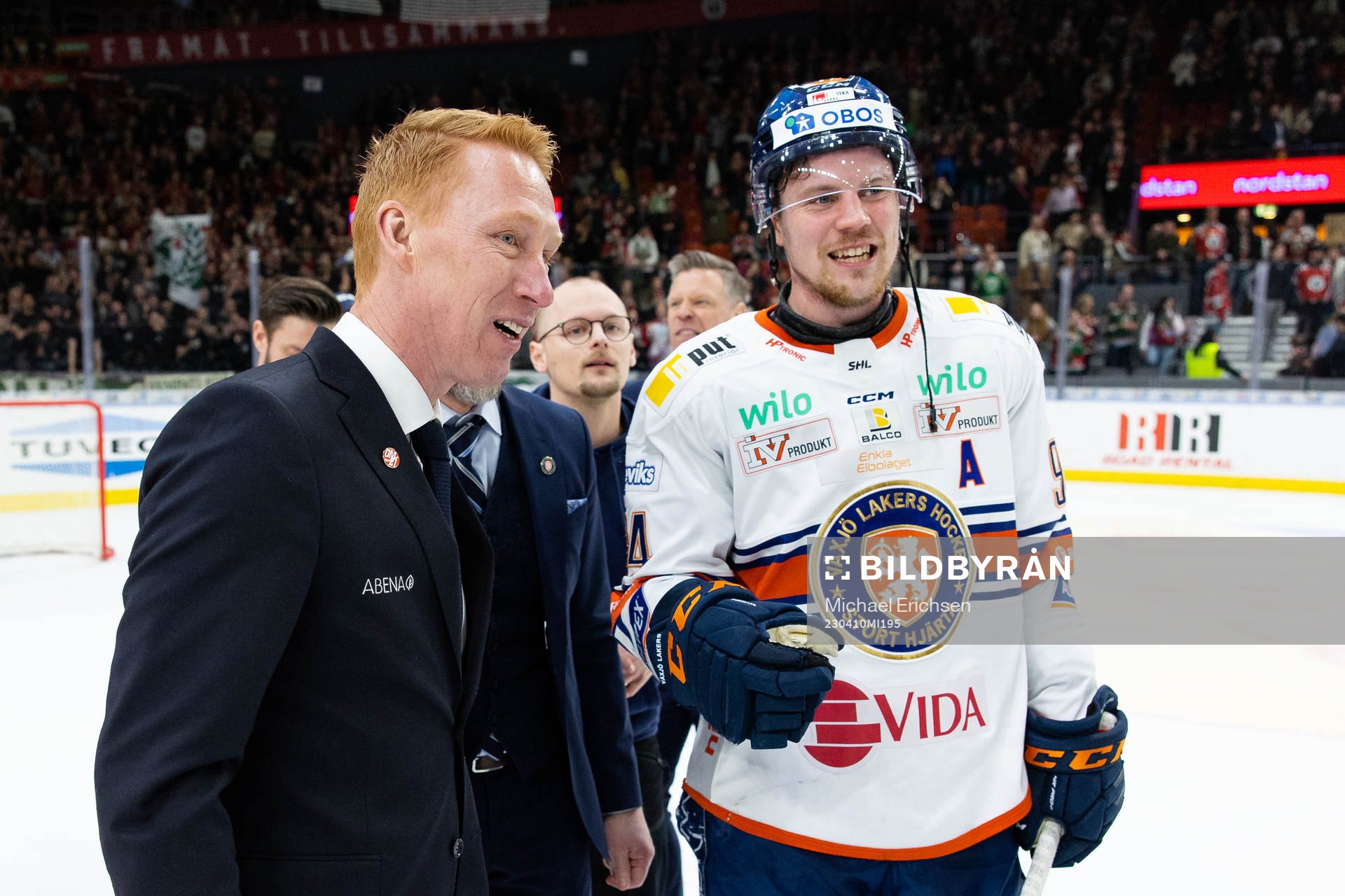 Växjös tränare Jörgen Jönsson och Joel Persson