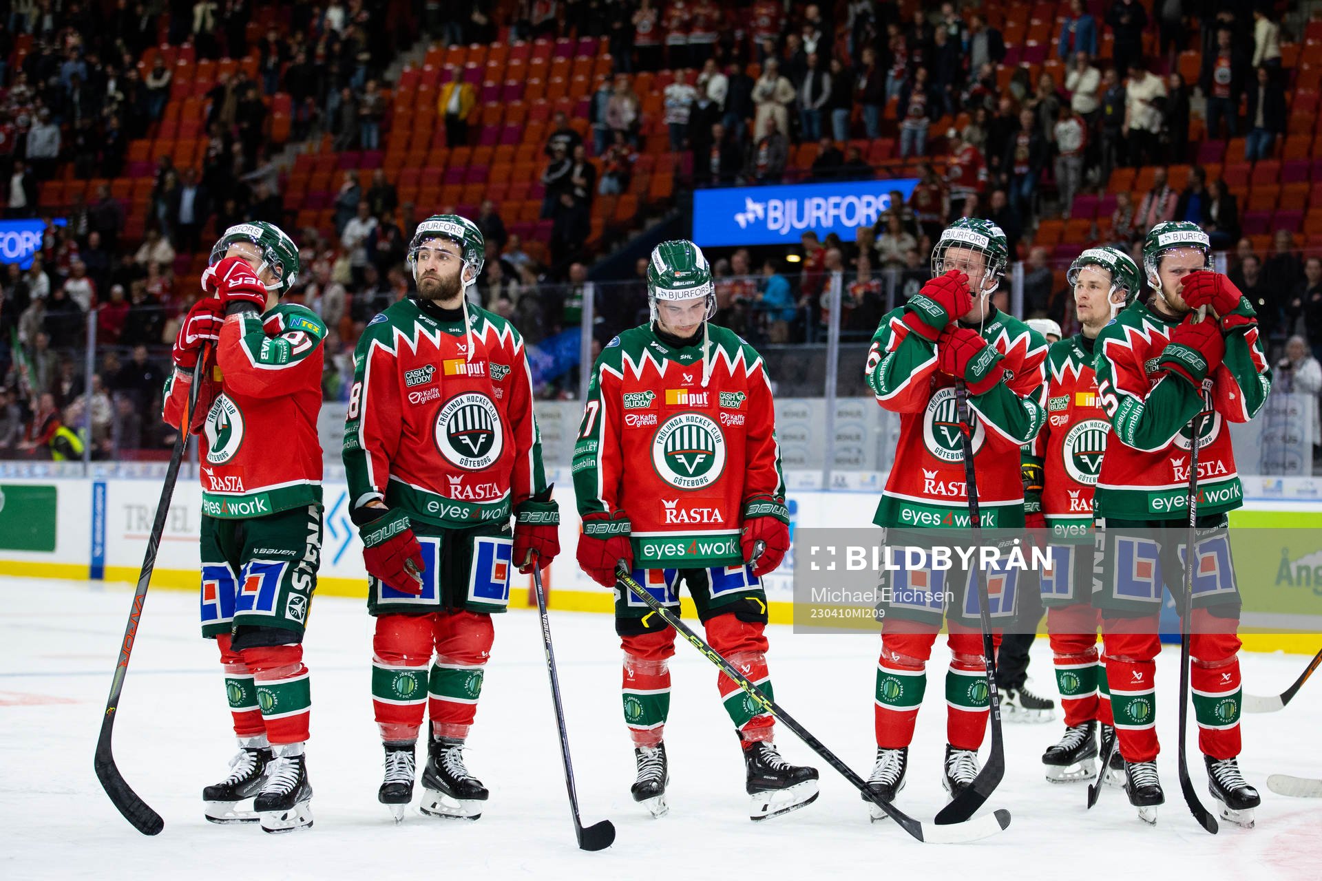 Frölundas Ryan Lasch, Anthony Greco, Jere Innala, Otto
