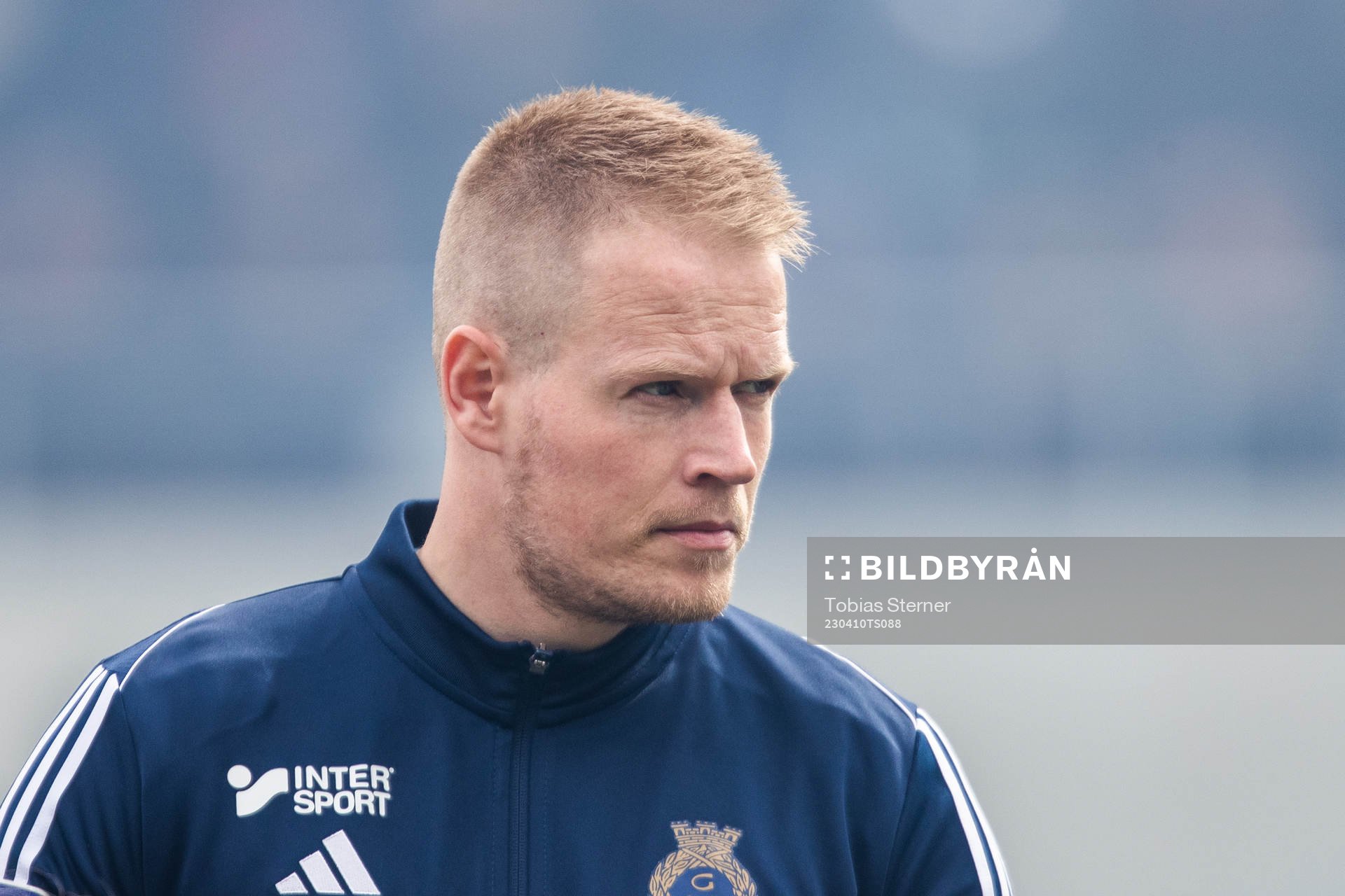 Gefles Martin Rauschenberg Brorsen under fotbollsmatchen i Superettan mellan Gefle och Helsingborg den 10 april 2023 i Gävle. 