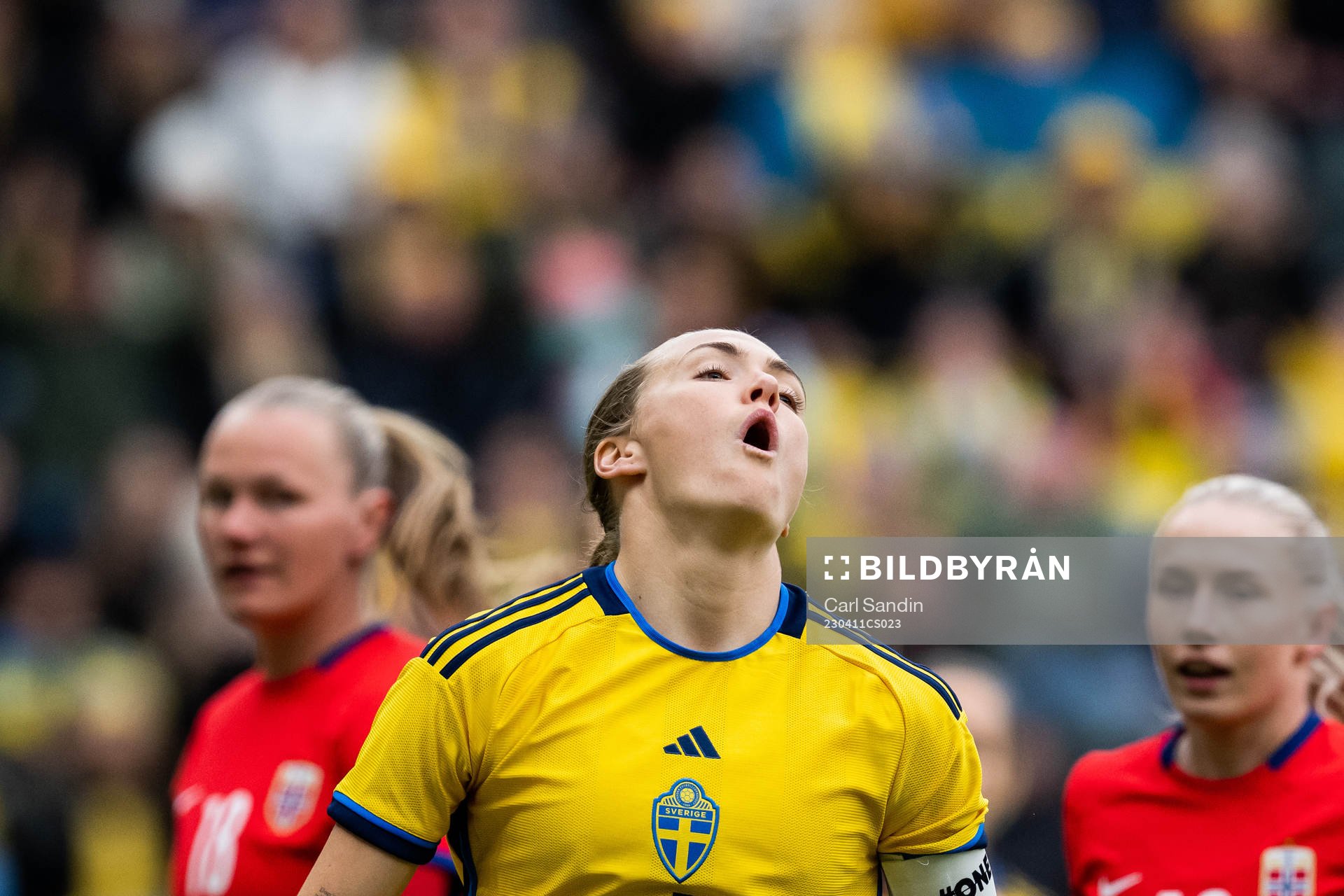 Magdalena Eriksson of Sweden looks dejected