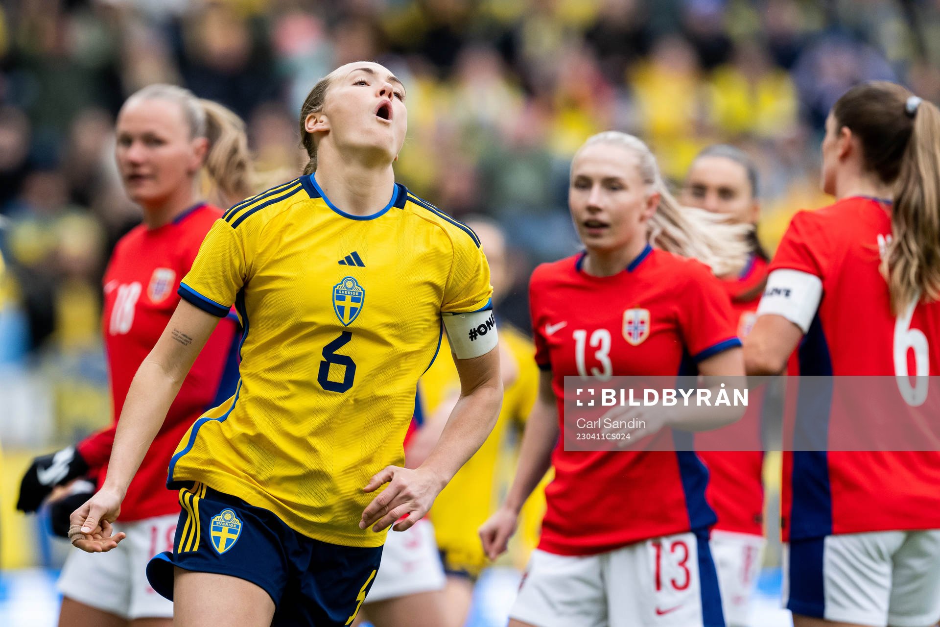 Magdalena Eriksson of Sweden looks dejected