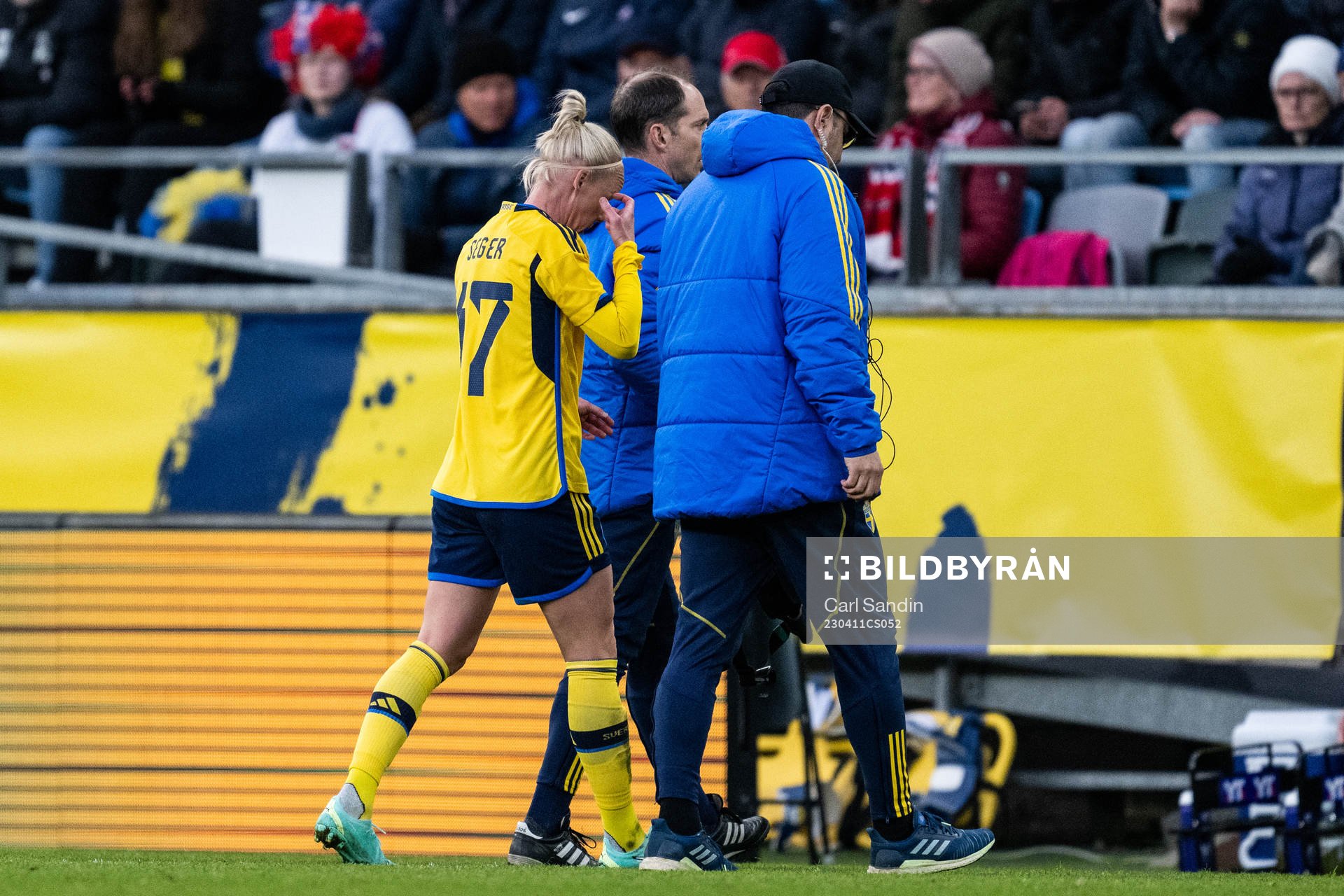 Caroline Seger of Sweden leaves the pitch