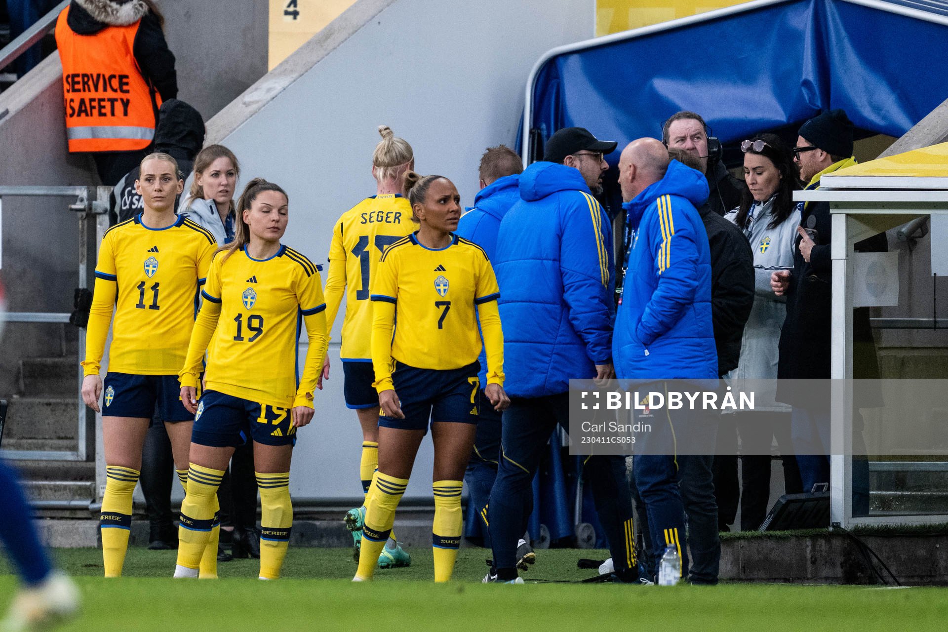 Caroline Seger of Sweden leaves the pitch