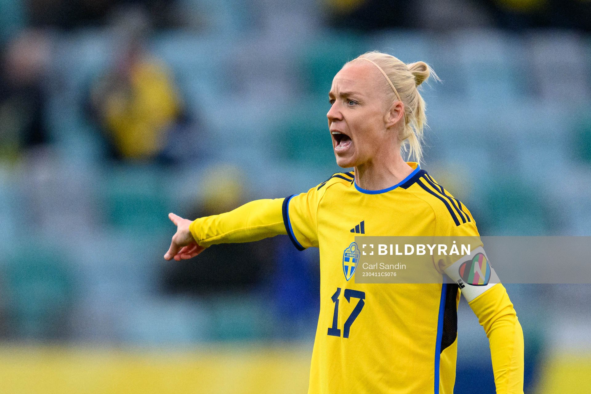 Caroline Seger of Sweden reacts