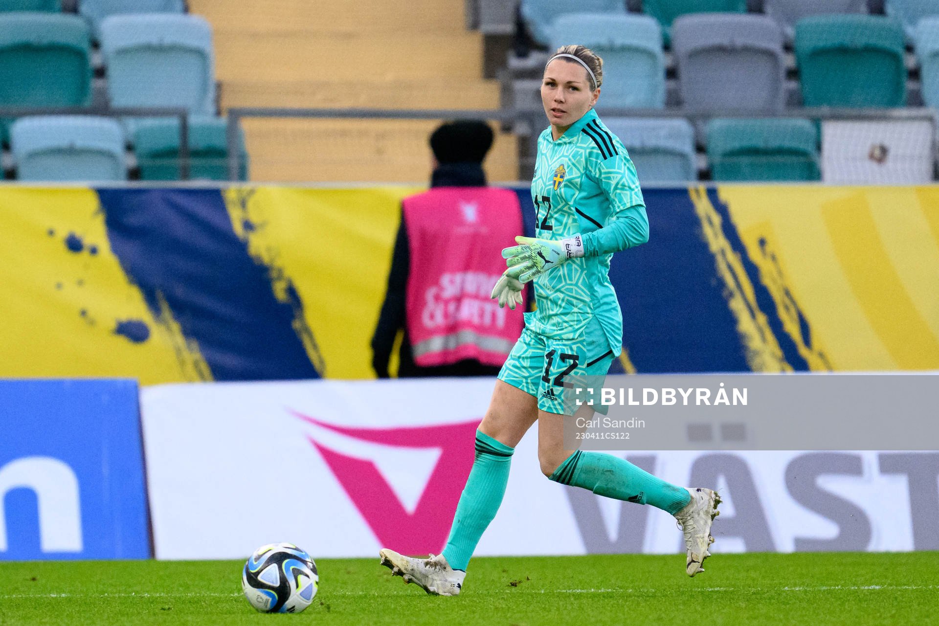 Goalkeeper Jennifer Falk of Sweden