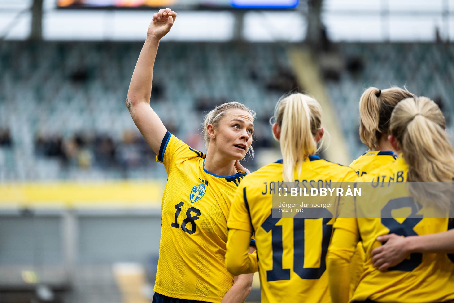 Fridolina Rolfö of Sweden celebrates