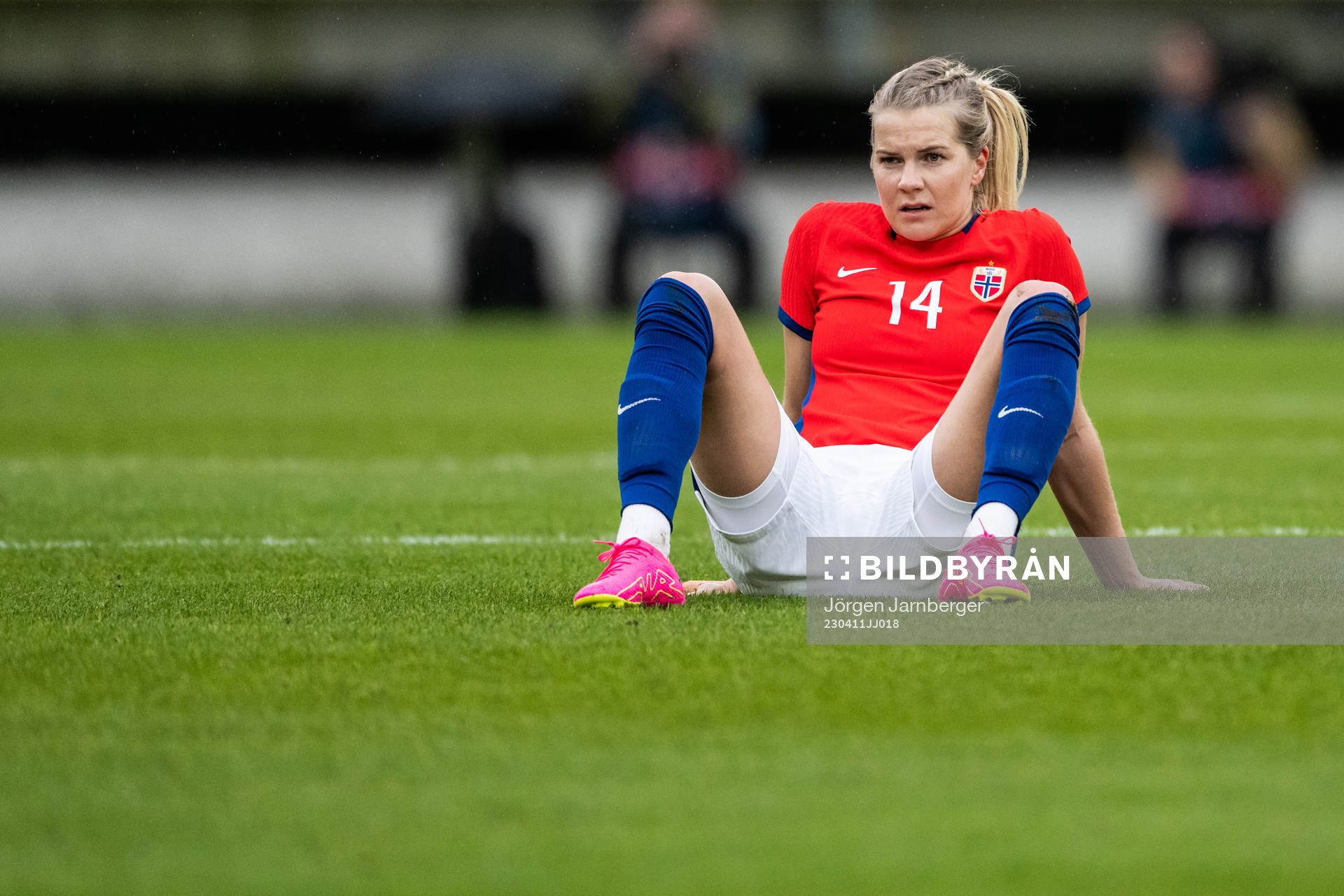Ada Hegerberg of Norway in pain