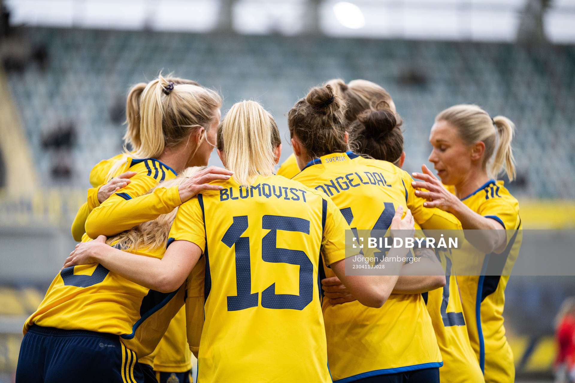 Players of Sweden celebrates during the international friendly football match between Sweden and Norway on April 11, 2023 in Göteborg.