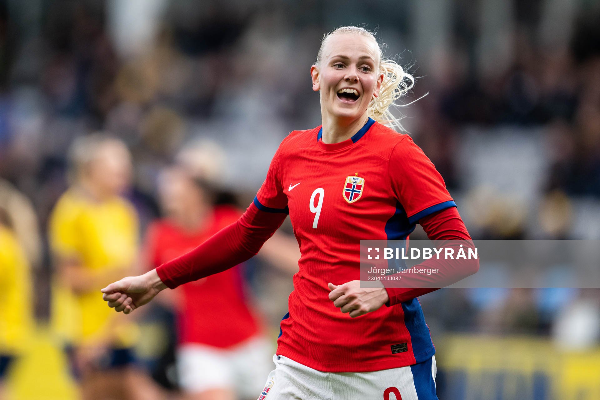 Karina Sævik of Norway celebrates