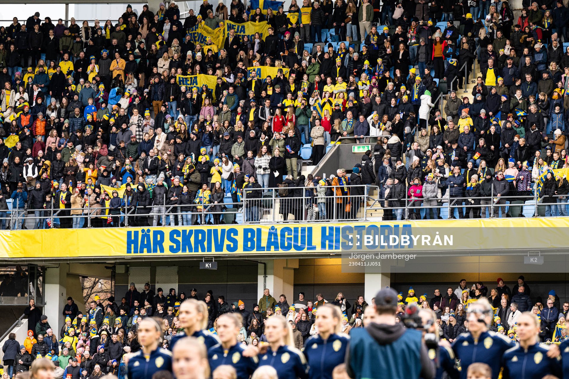 Spectators in the stand