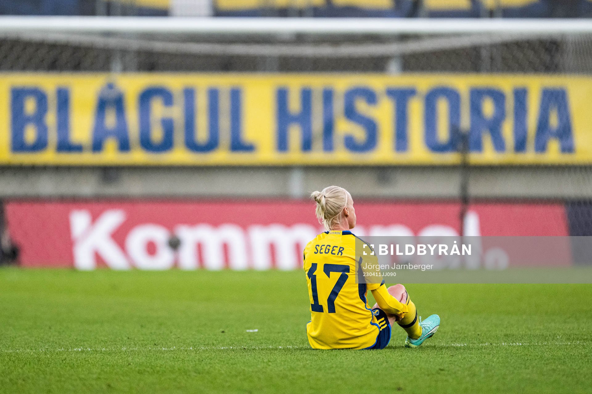 Caroline Seger of Sweden in pain