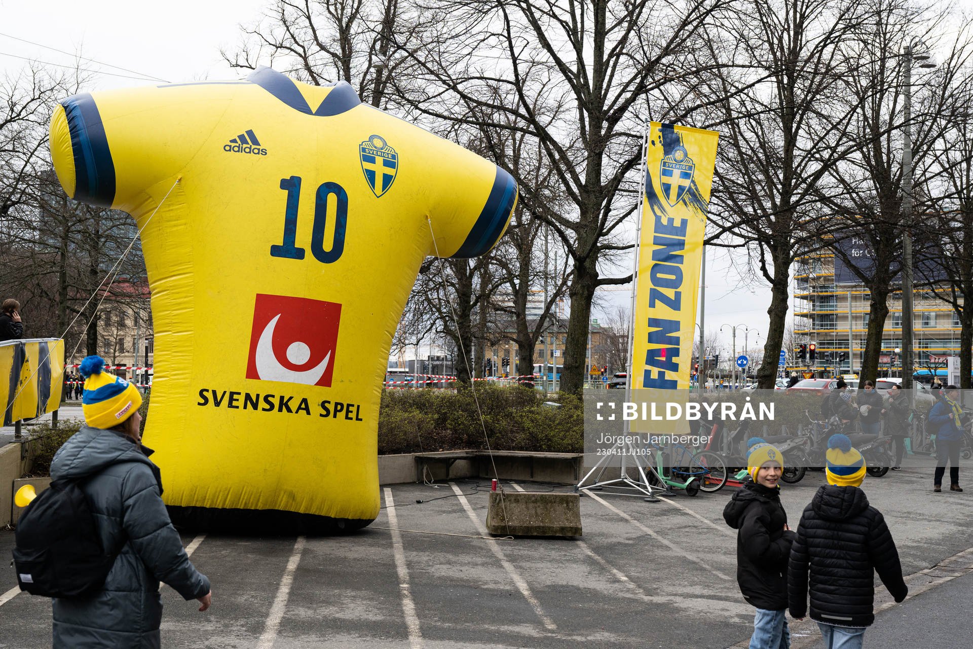 Fan zone during the international friendly football match between Sweden and Norway on April 11, 2023 in Göteborg. 