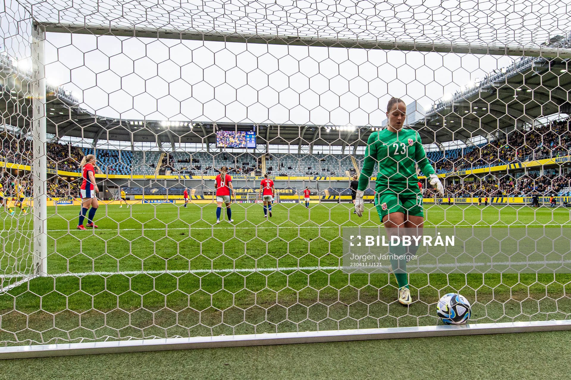 Goalkeeper Aurora Mikalsen of Norway looks dejected