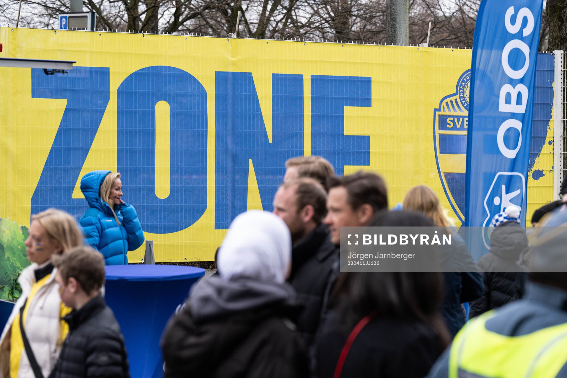 Fan zone ahead of the international friendly football match between Sweden and Norway on April 11, 2023 in Göteborg. 