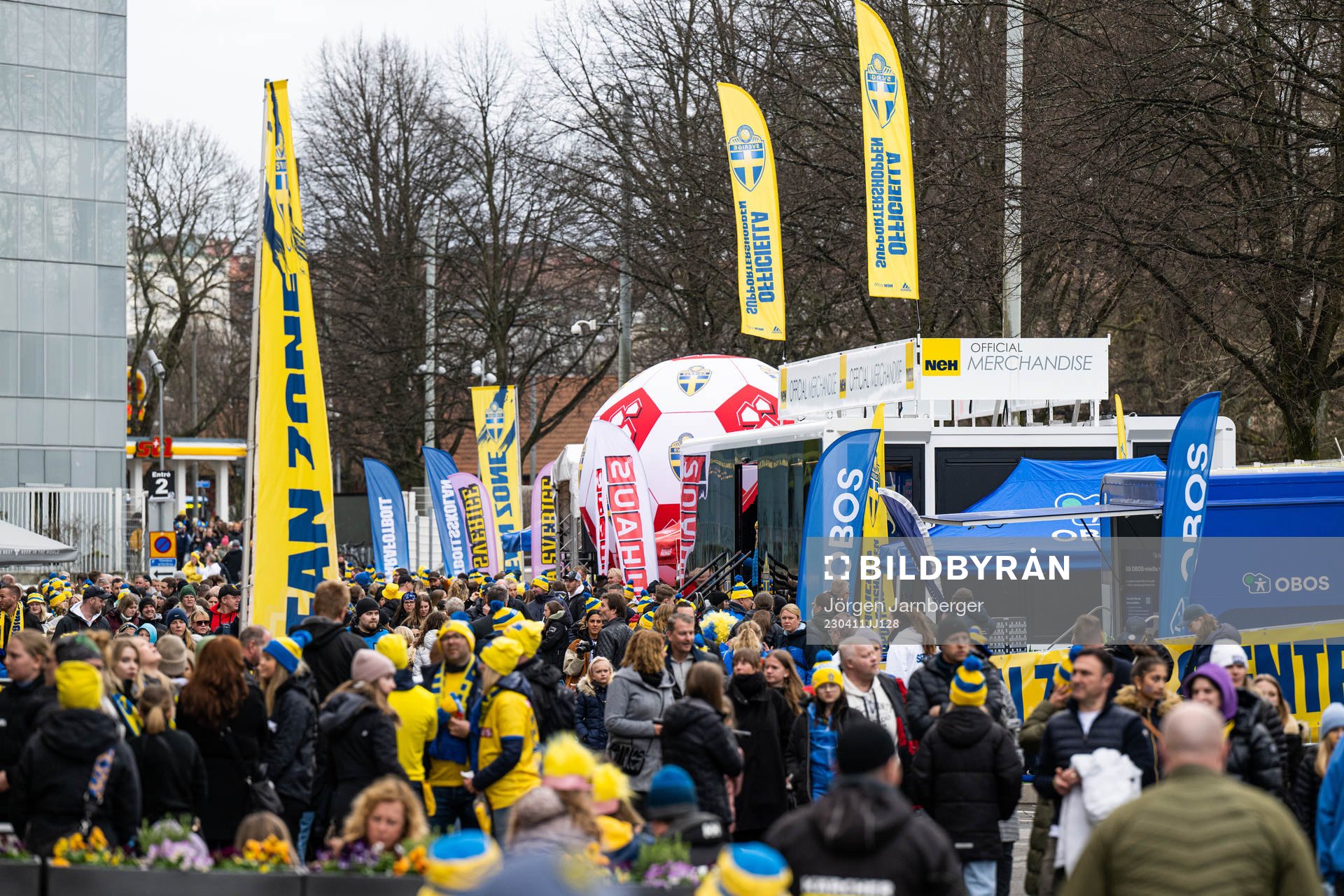 Fan zone ahead of the international friendly football match between Sweden and Norway on April 11, 2023 in Göteborg. 