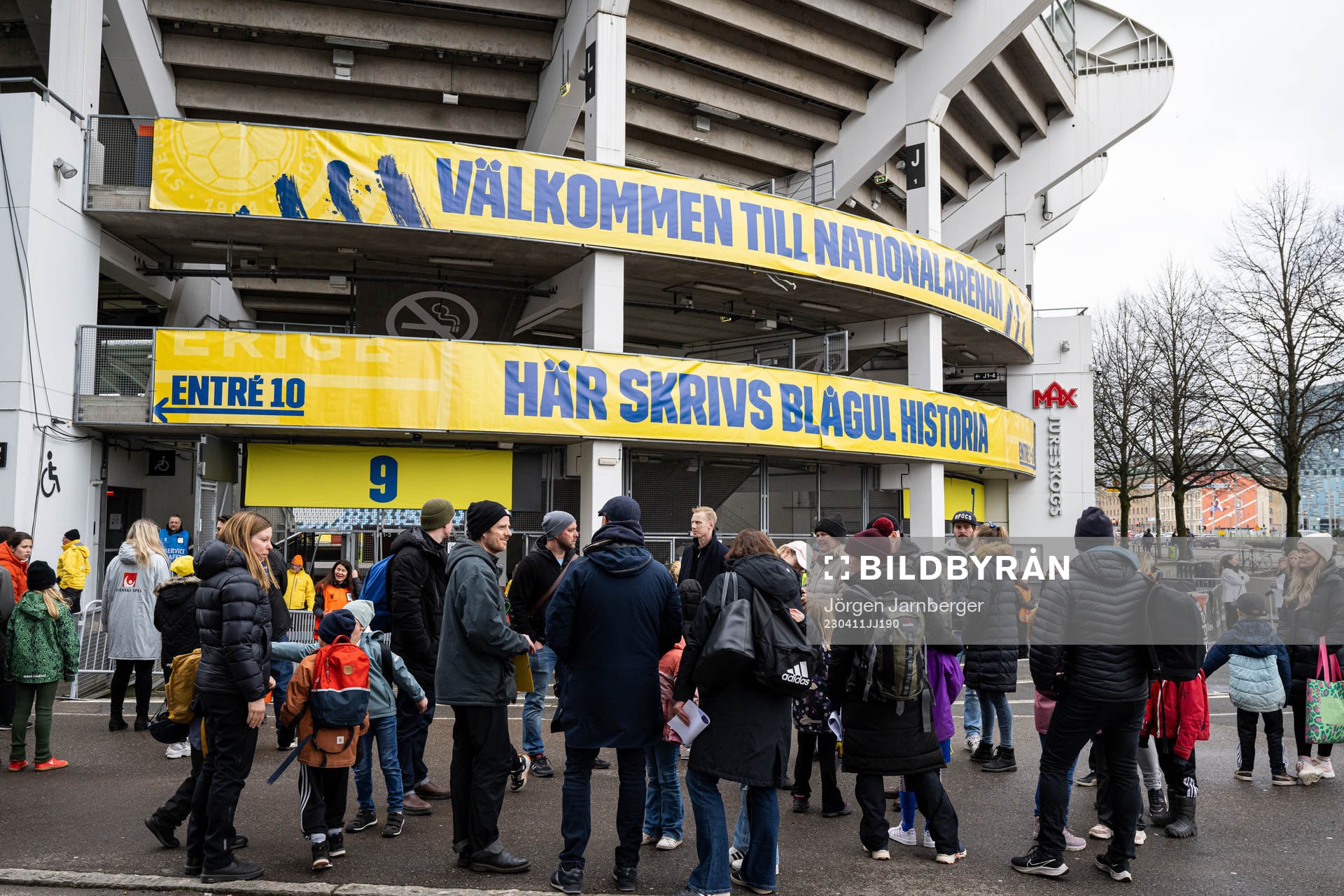 Arena entrance and spectators