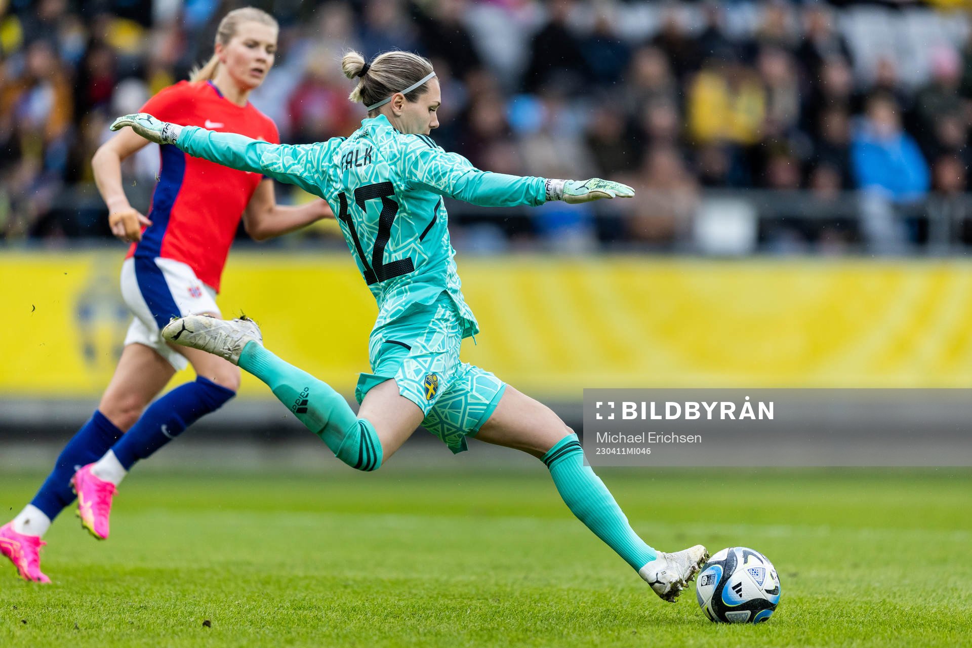 goalkeeper Jennifer Falk of Sweden